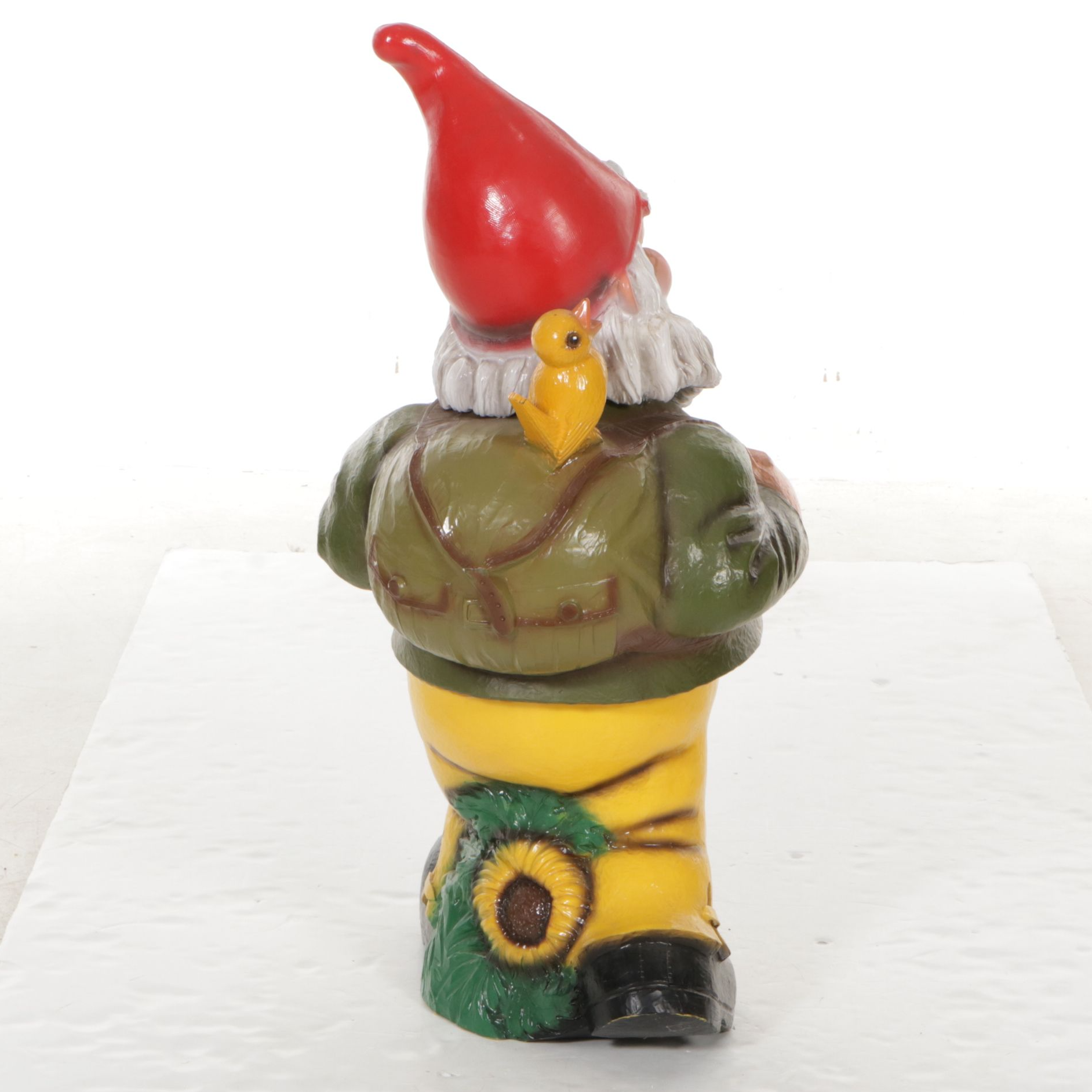 Happy Hiking Blow Mold Garden Gnome Sculpture