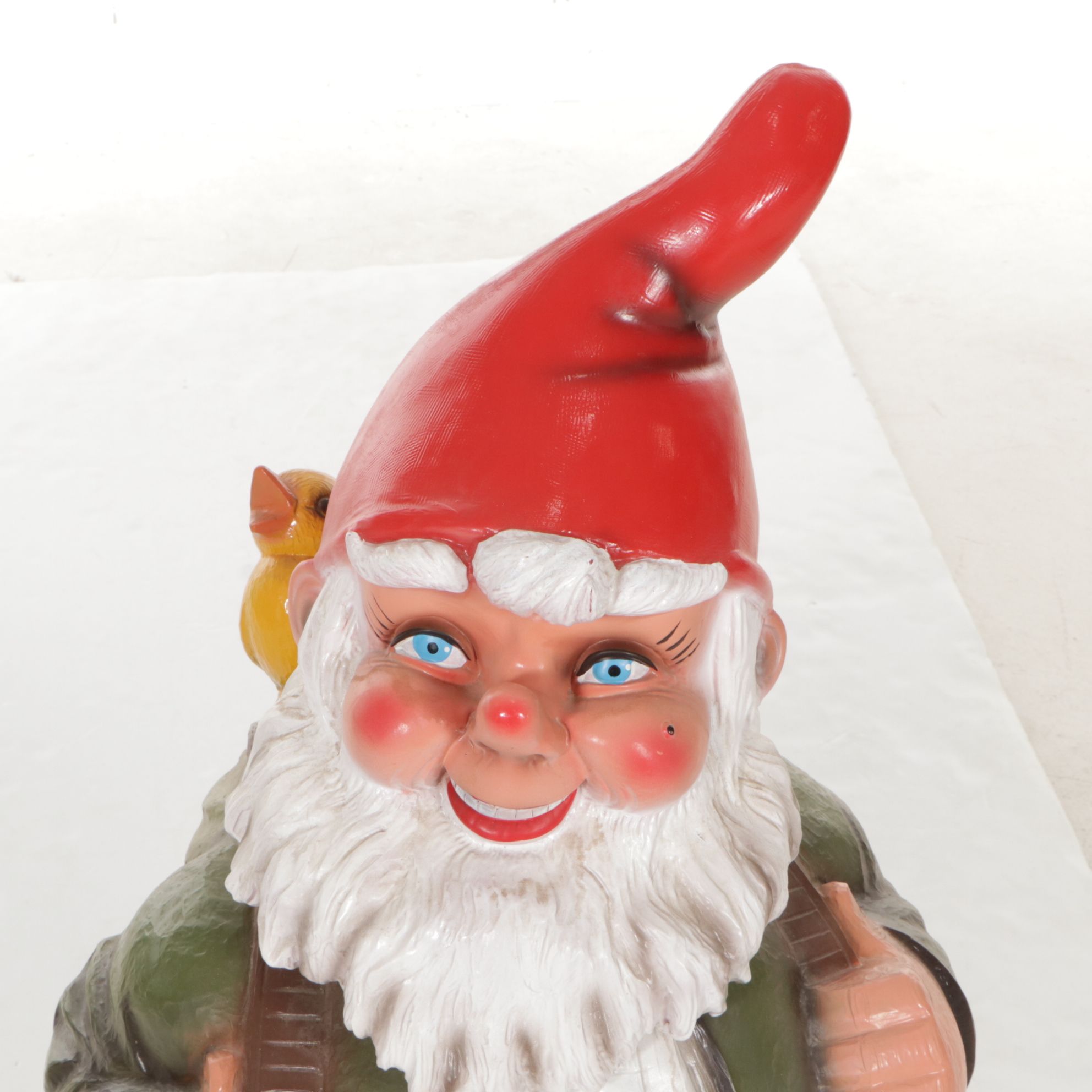 Happy Hiking Blow Mold Garden Gnome Sculpture