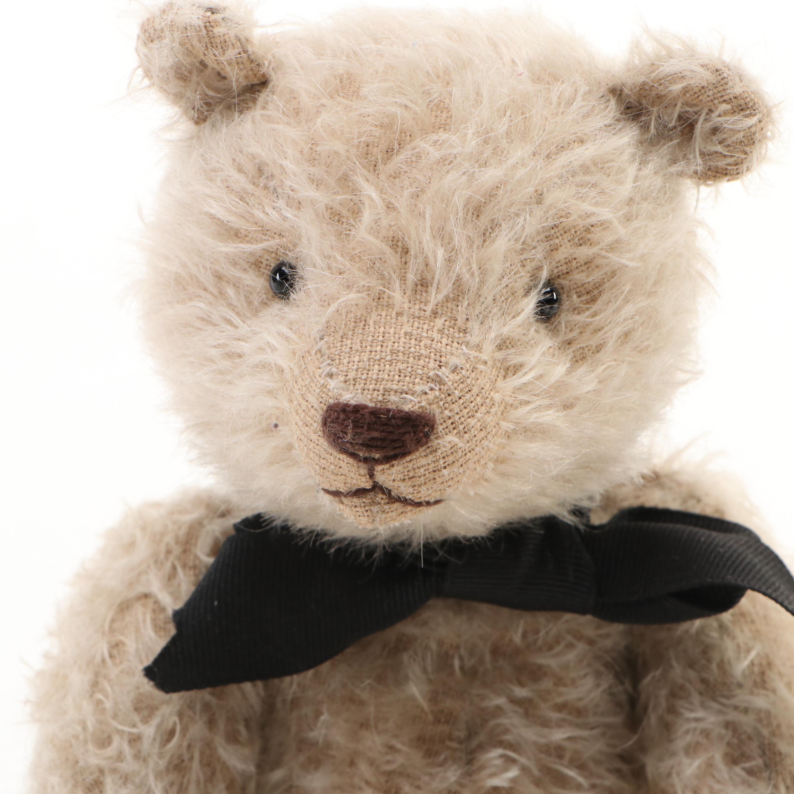 Steiff Teddy Bear Christmas Ornament with Ceramic Redware Bears and Other Plush