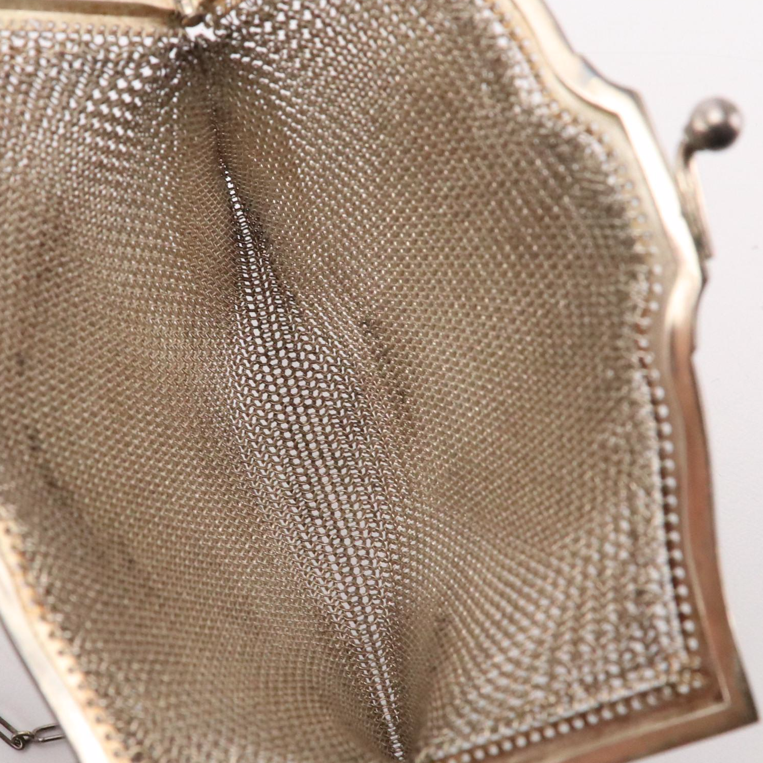 Silver Tone Metal Mesh Dance Purse, 1920s