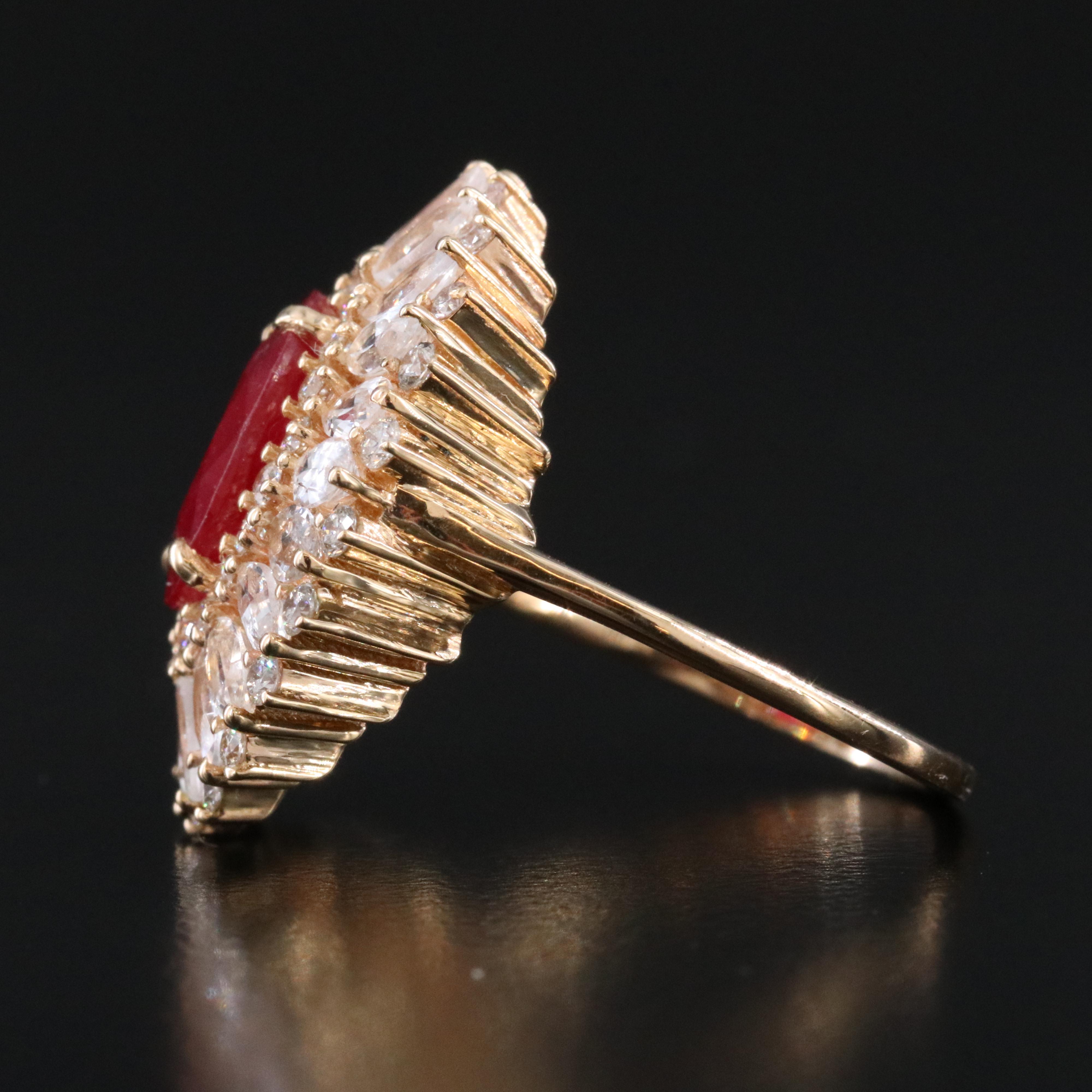 14K 2.53 CT Ruby, Diamond and White Sapphire Ring with IGI Jewelry Report