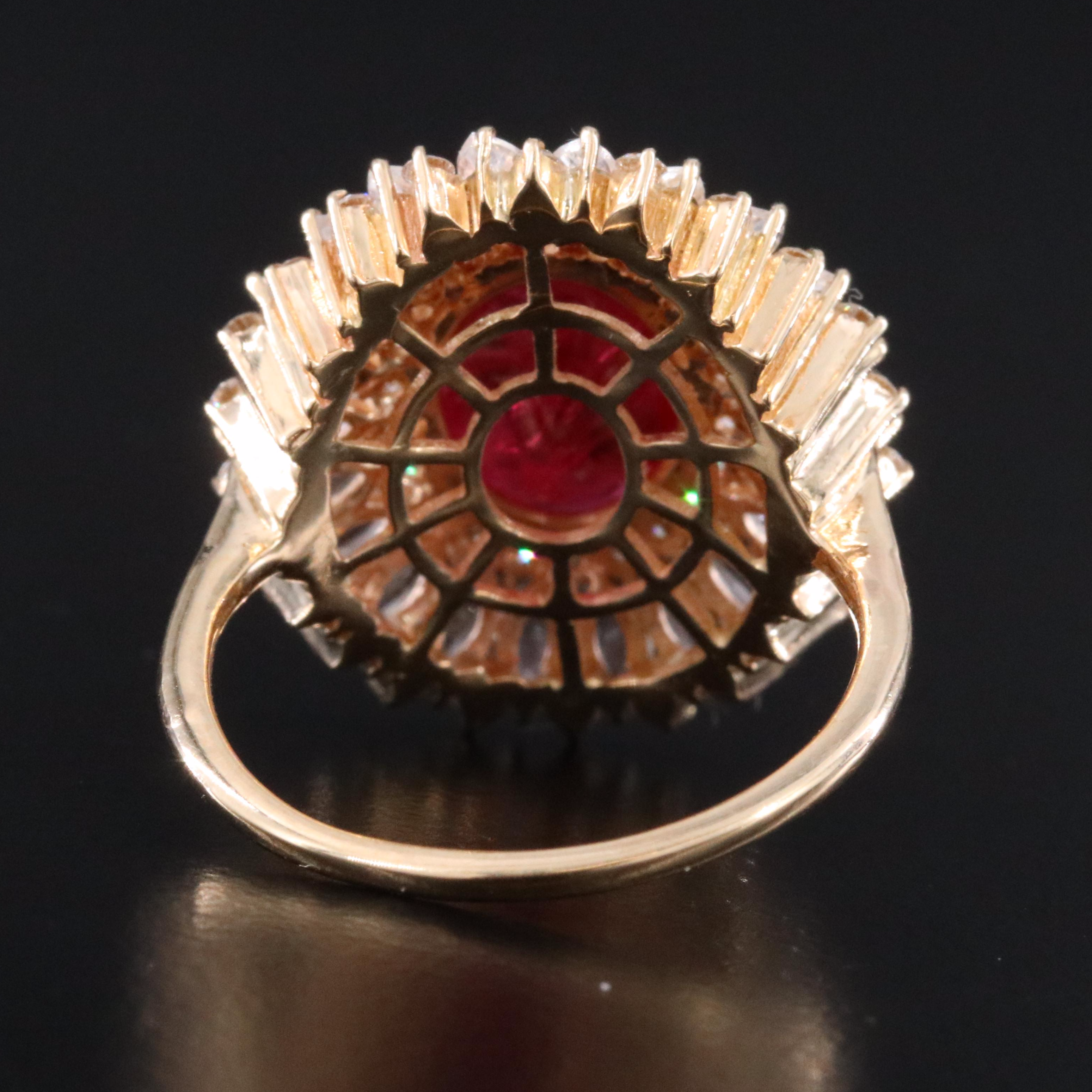 14K 2.53 CT Ruby, Diamond and White Sapphire Ring with IGI Jewelry Report