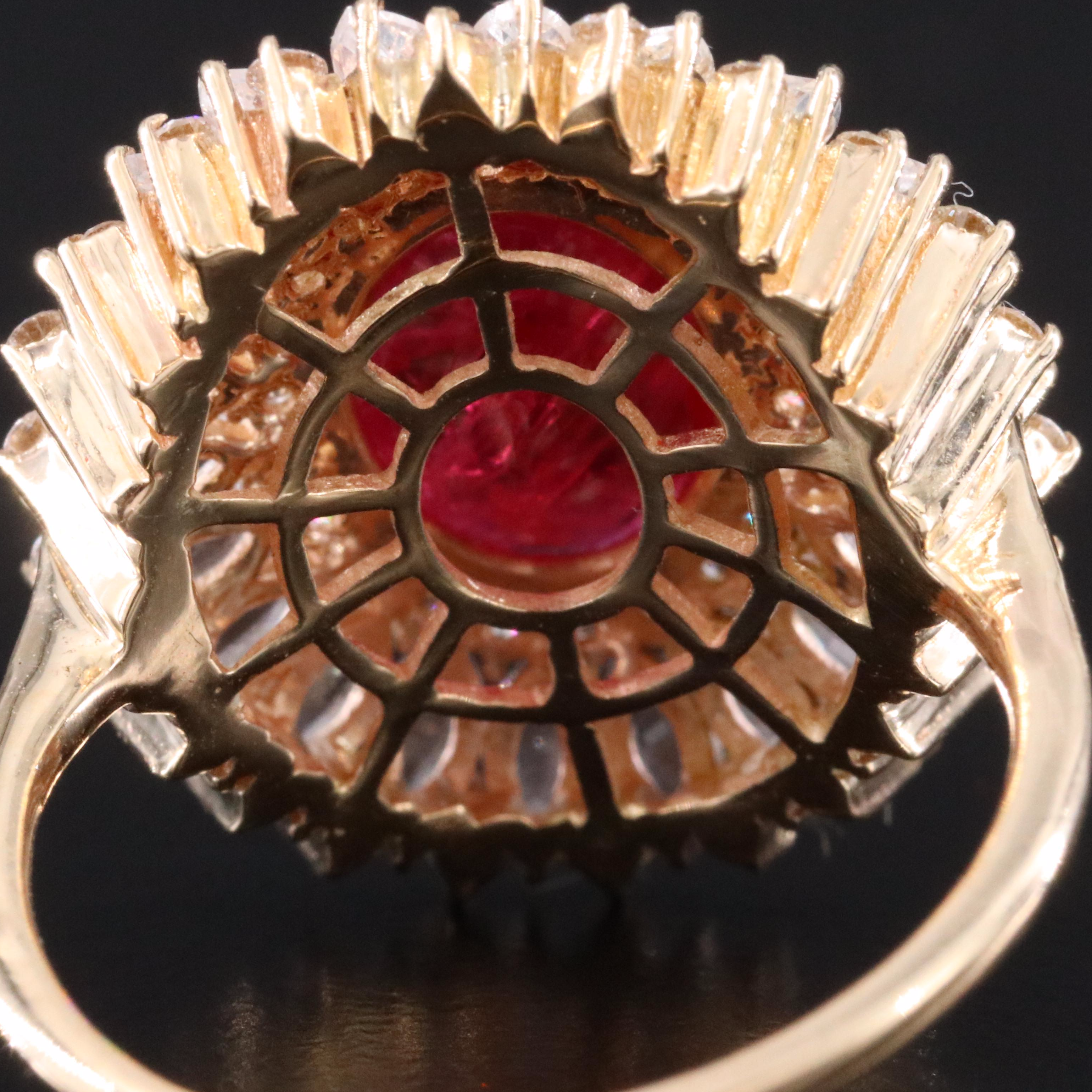 14K 2.53 CT Ruby, Diamond and White Sapphire Ring with IGI Jewelry Report