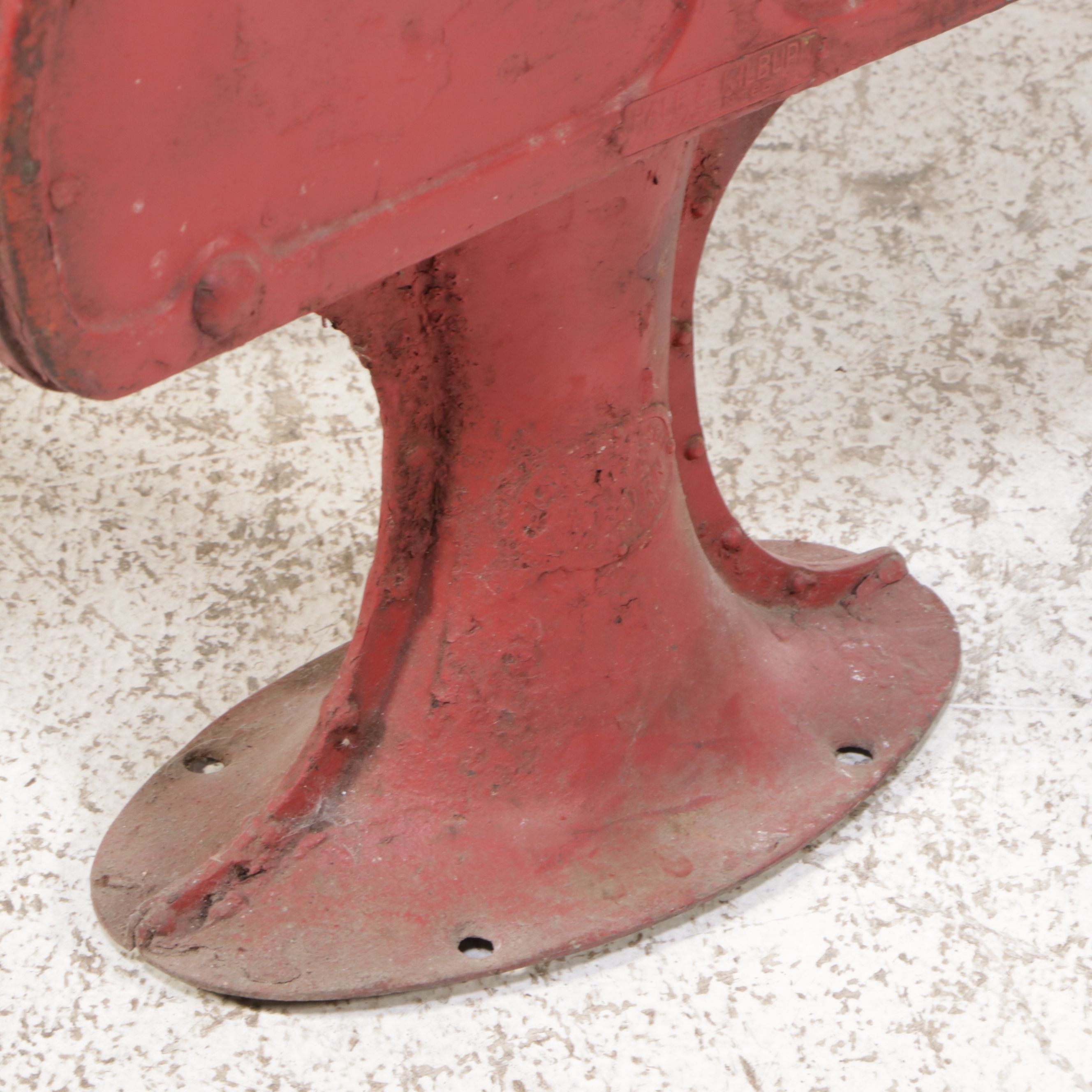 Art Deco Style Painted Metal and Upholstered Train Bench, Early to Mid-20th C.