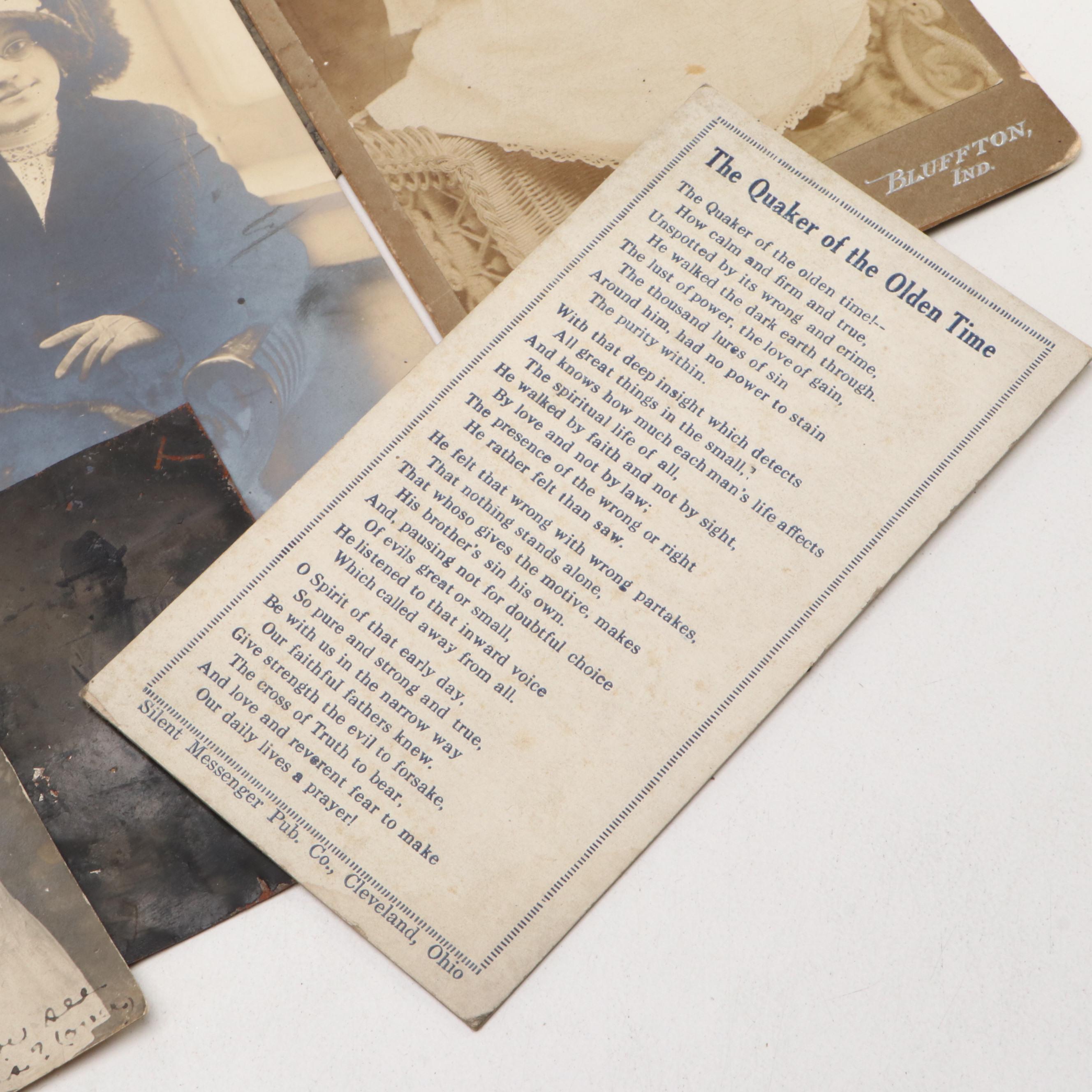 Collection of Silver Gelatin and Cabinet Card Portraits with Other Photographs