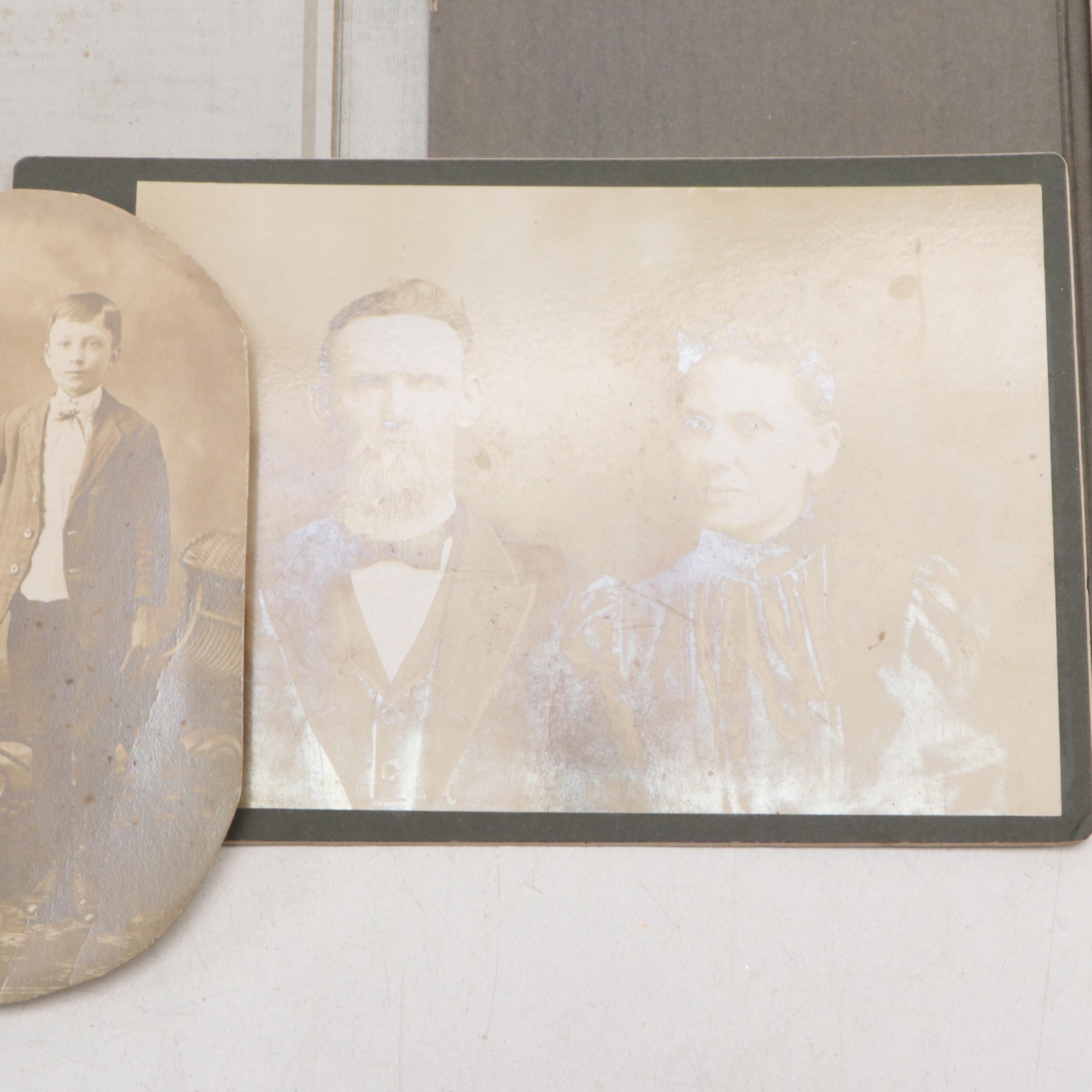 Collection of Silver Gelatin and Cabinet Card Portraits with Other Photographs