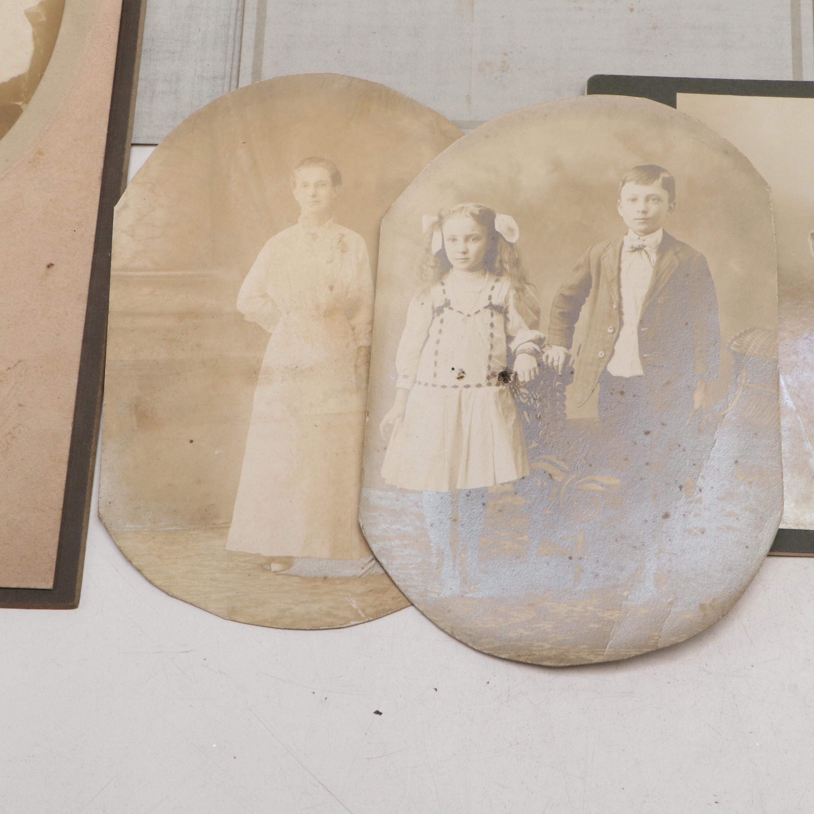 Collection of Silver Gelatin and Cabinet Card Portraits with Other Photographs