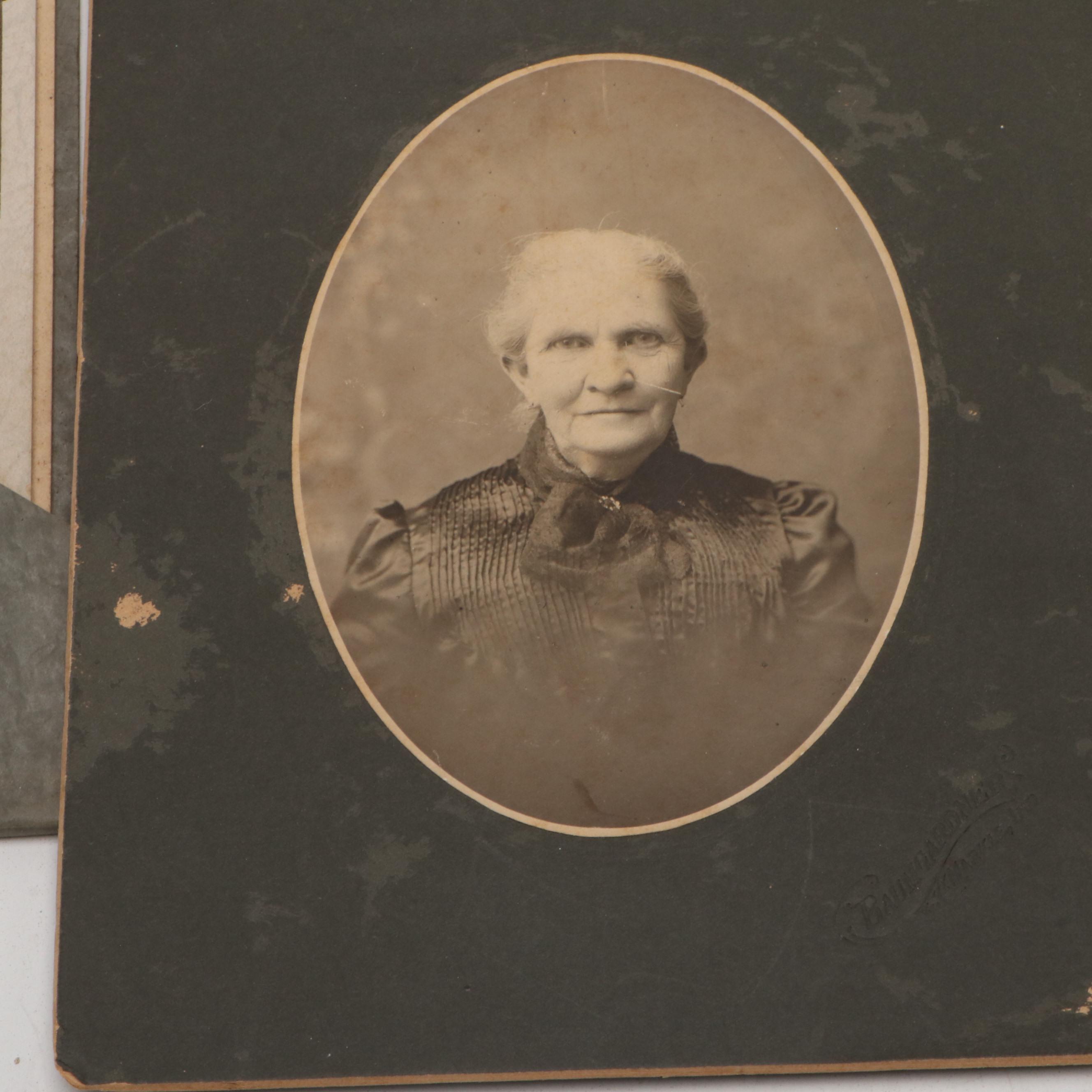 Collection of Silver Gelatin and Cabinet Card Portraits with Other Photographs