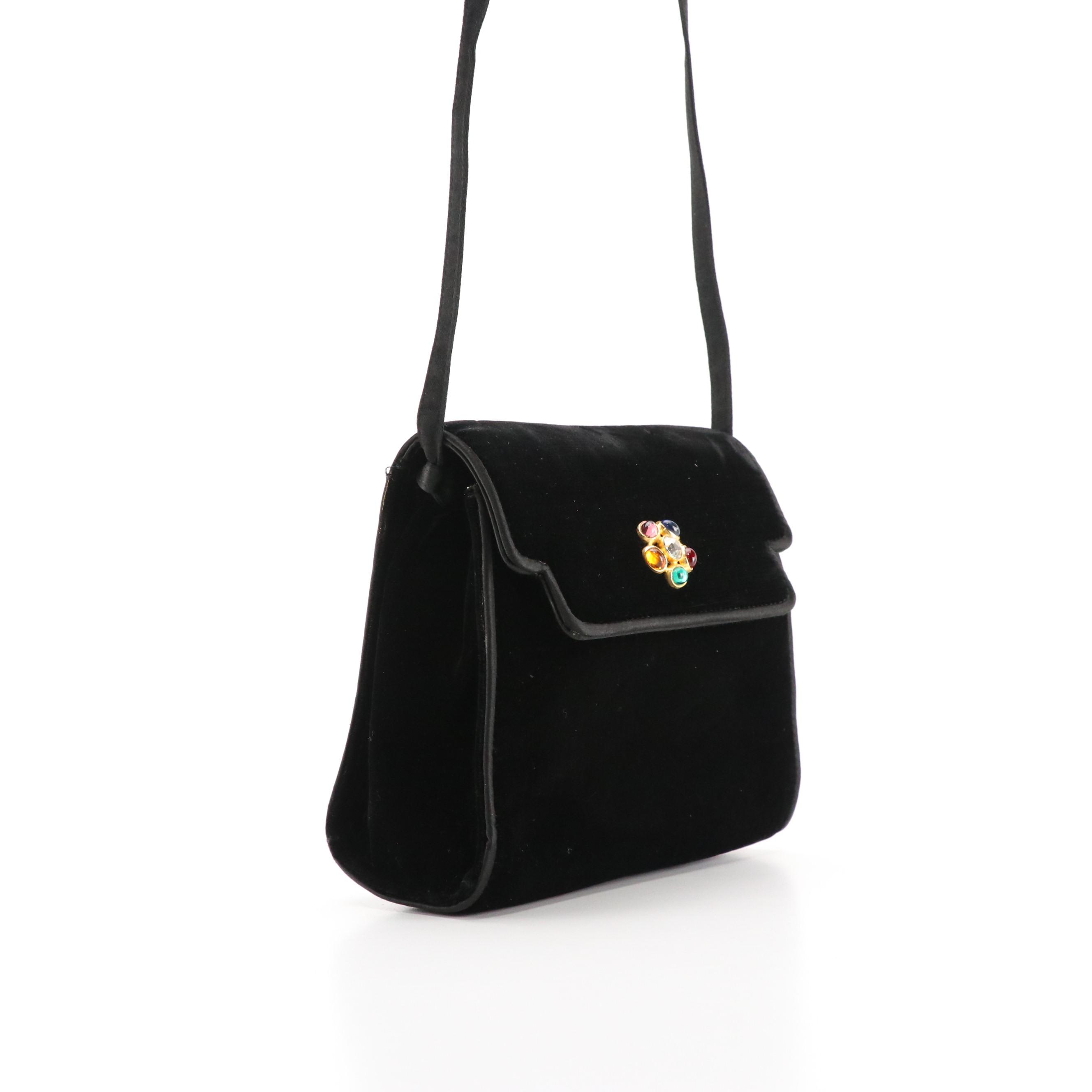 Bally Jewel Clasp Velvet Evening Bag