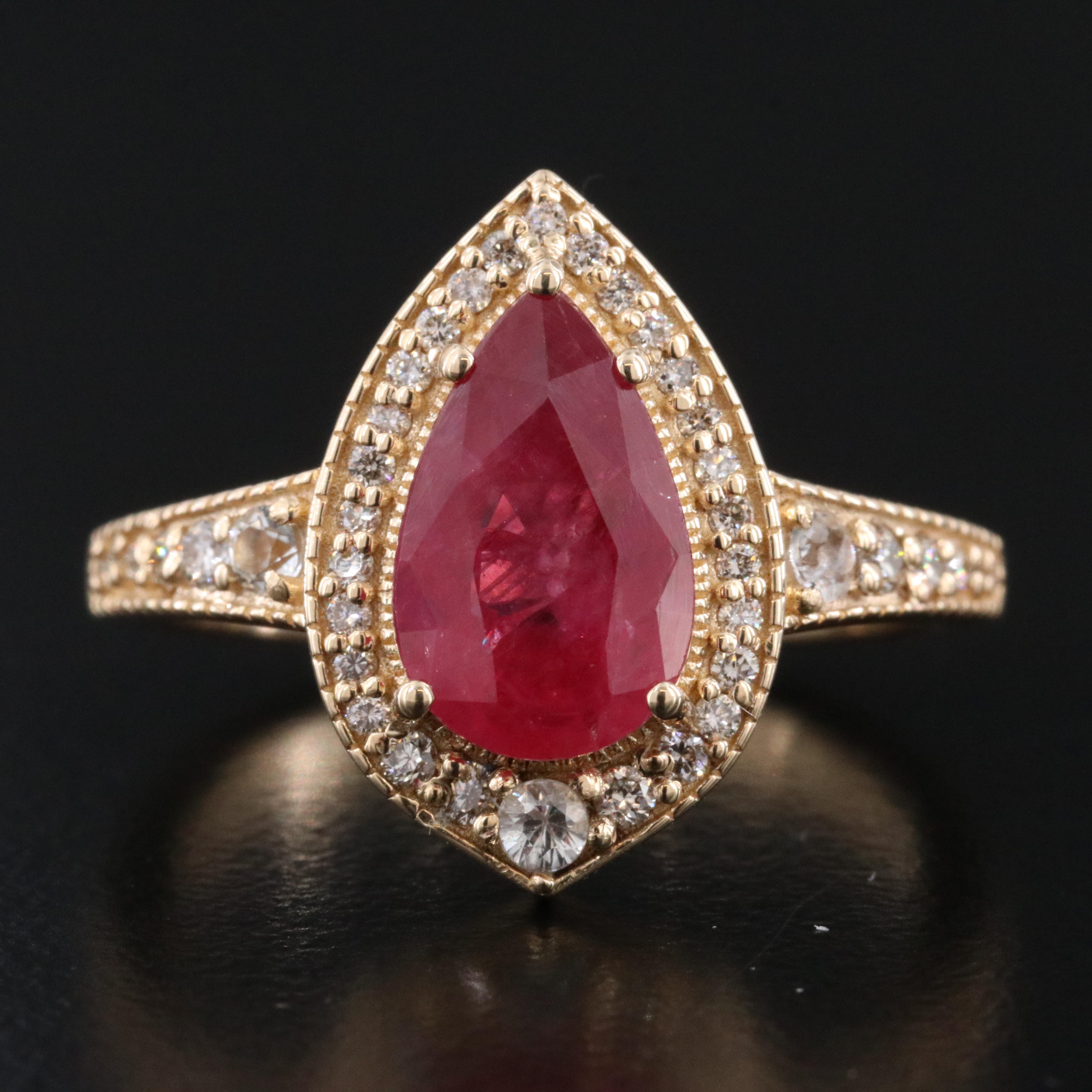 14K1.98 CT Ruby, Diamond and White Sapphire Ring with IGI Jewelry Report