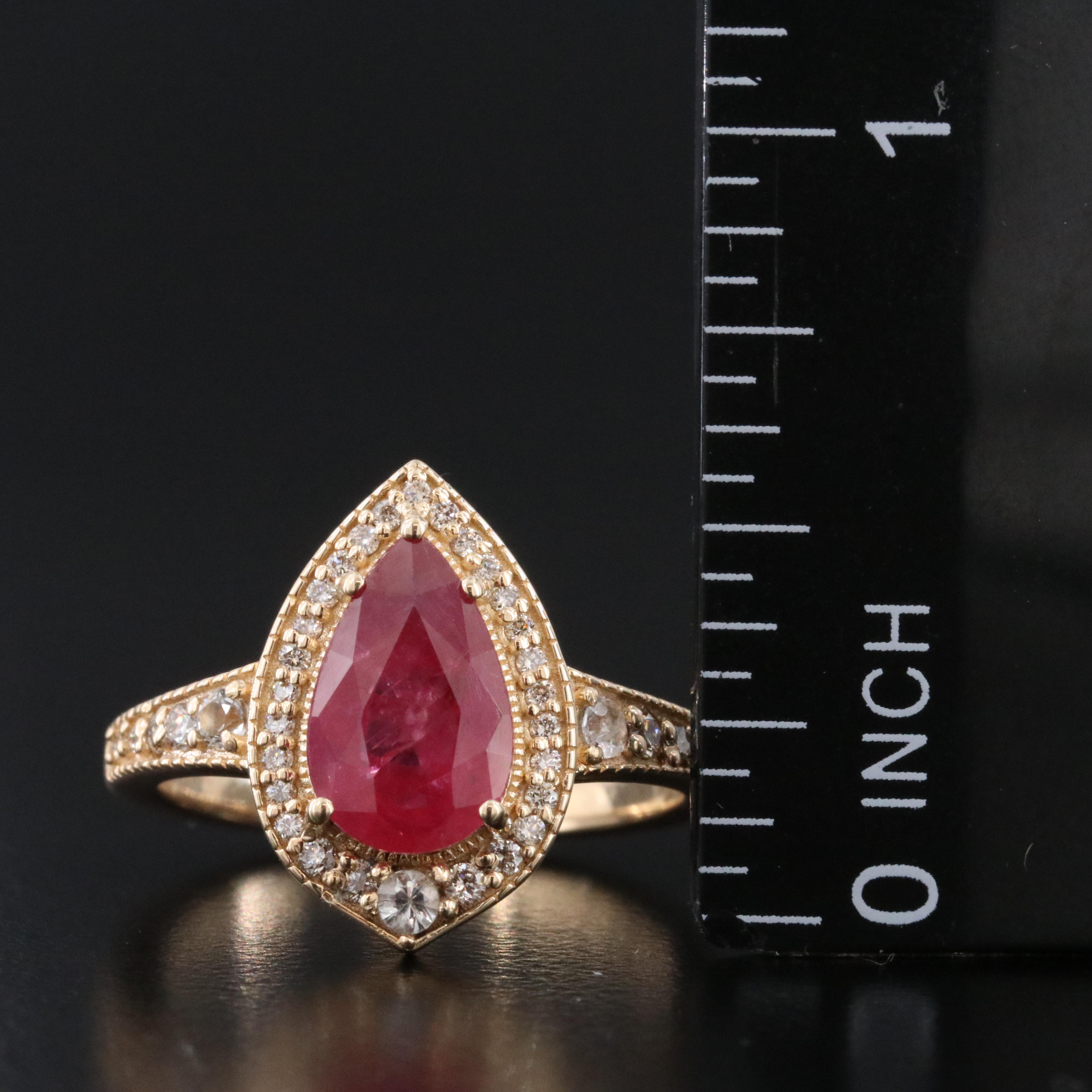 14K1.98 CT Ruby, Diamond and White Sapphire Ring with IGI Jewelry Report