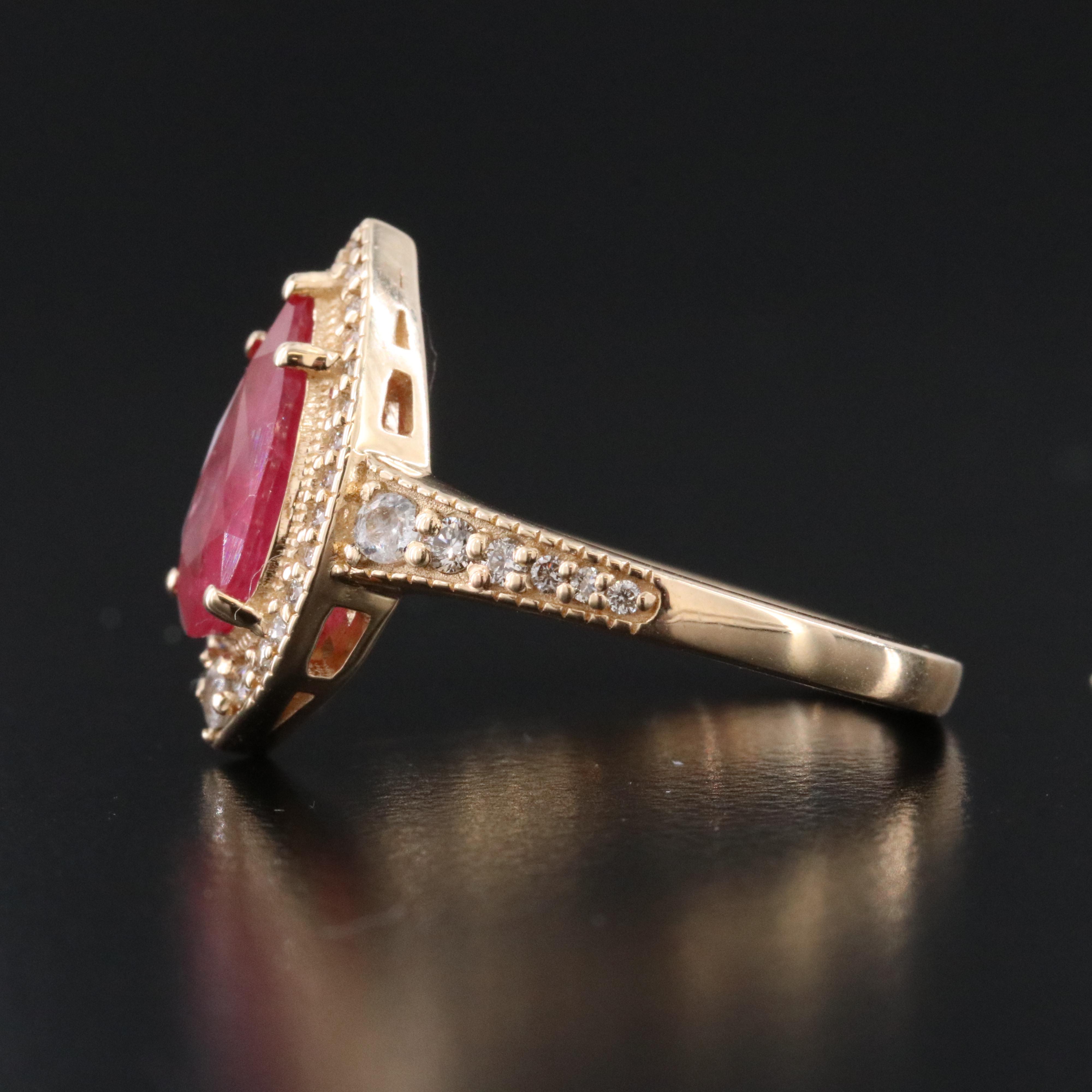 14K1.98 CT Ruby, Diamond and White Sapphire Ring with IGI Jewelry Report
