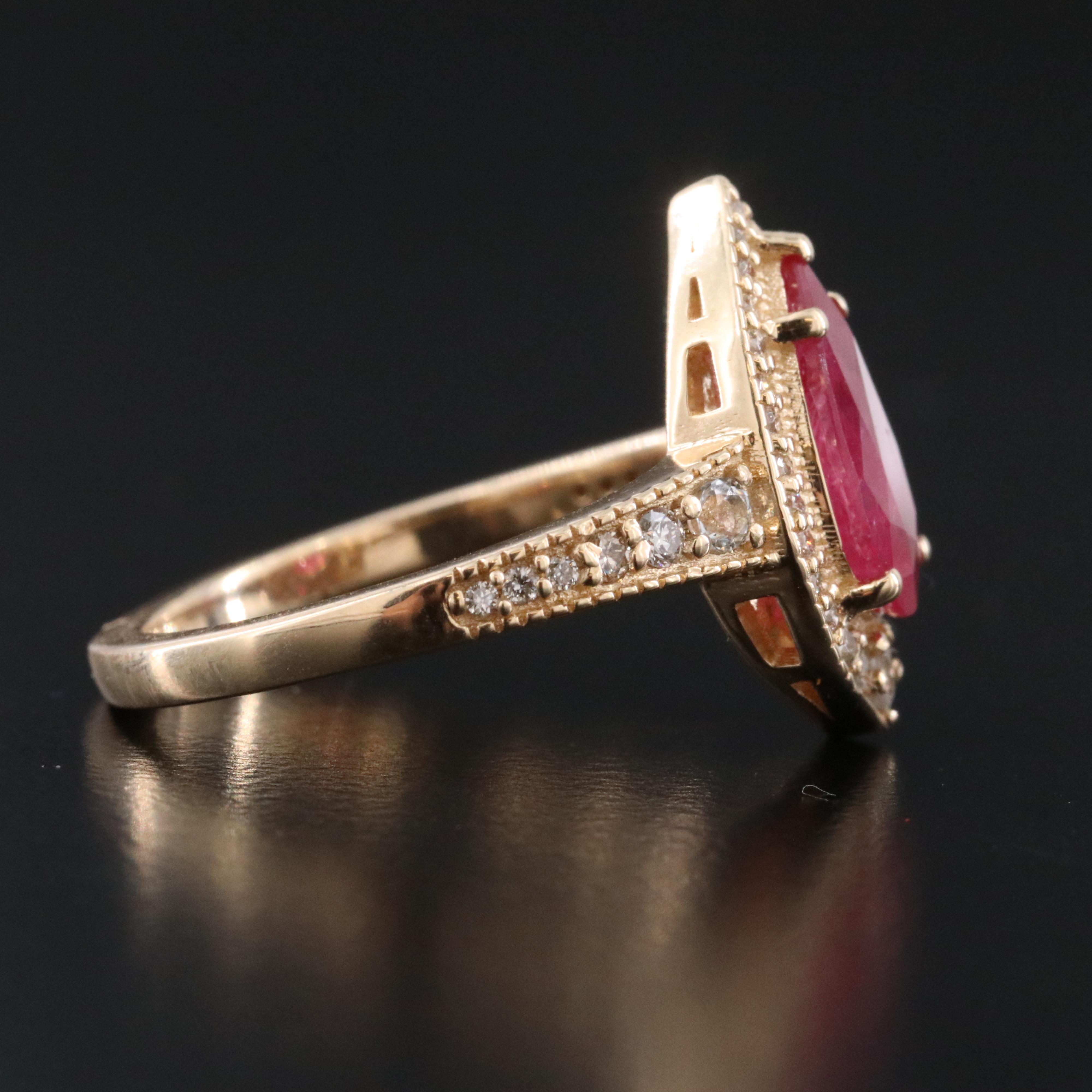 14K1.98 CT Ruby, Diamond and White Sapphire Ring with IGI Jewelry Report