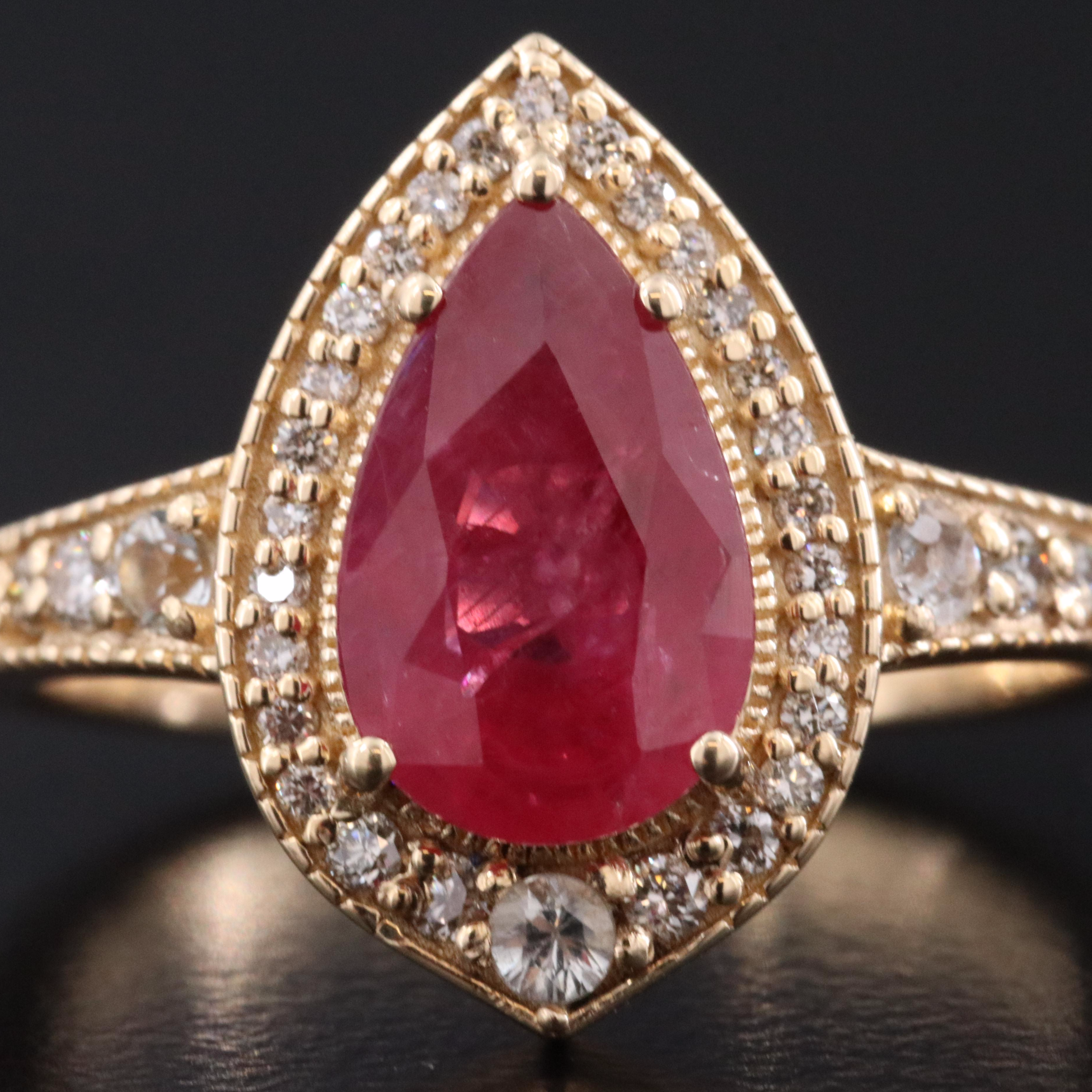 14K1.98 CT Ruby, Diamond and White Sapphire Ring with IGI Jewelry Report