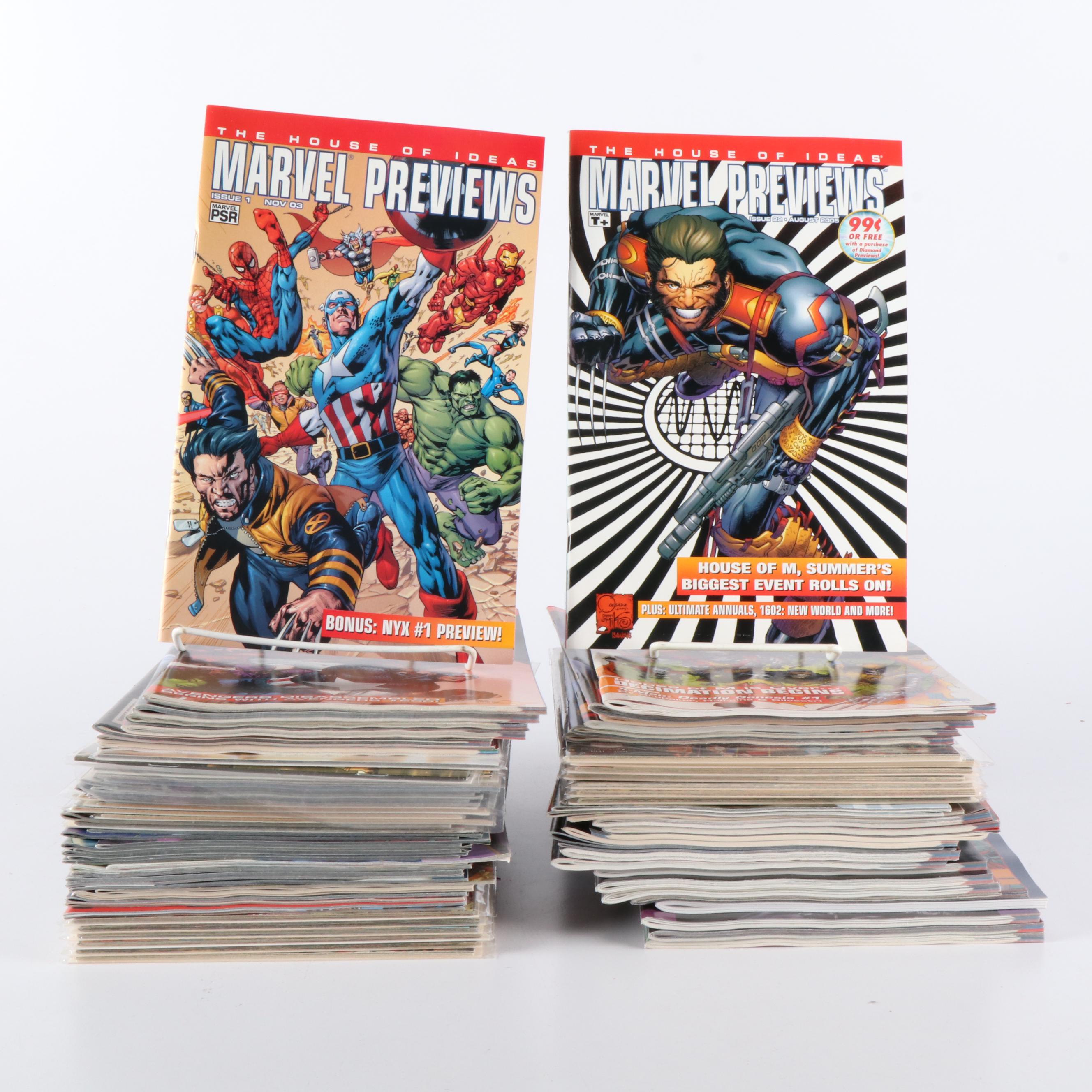 Modern Age 100+ Marvel Comics Featuring "Marvel Previews" and "Stan Lee"