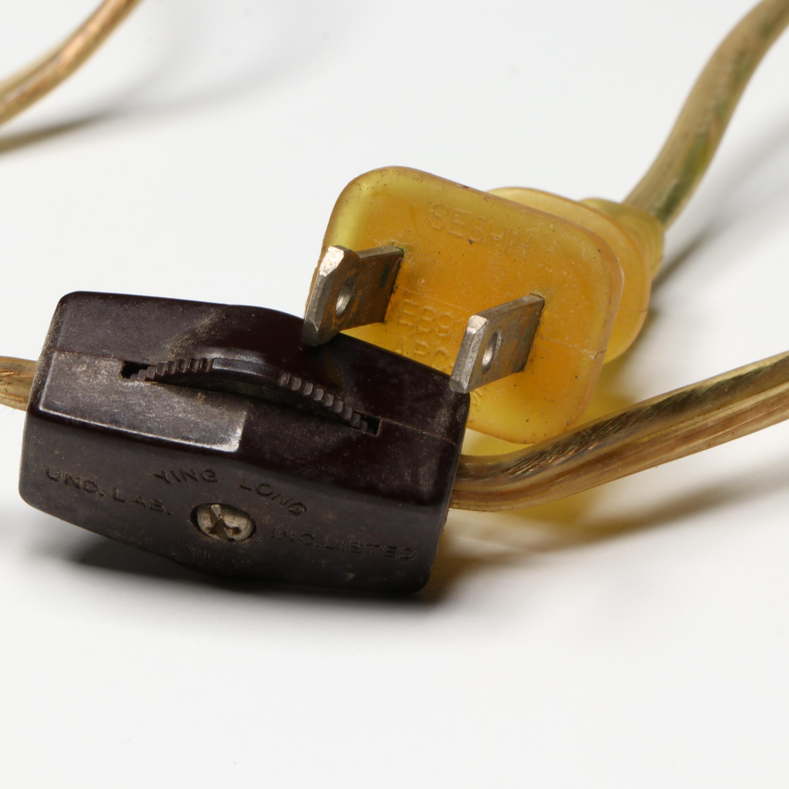 Art Nouveau Style Metal Lily Pad Lamp with Favrile Glass Shades