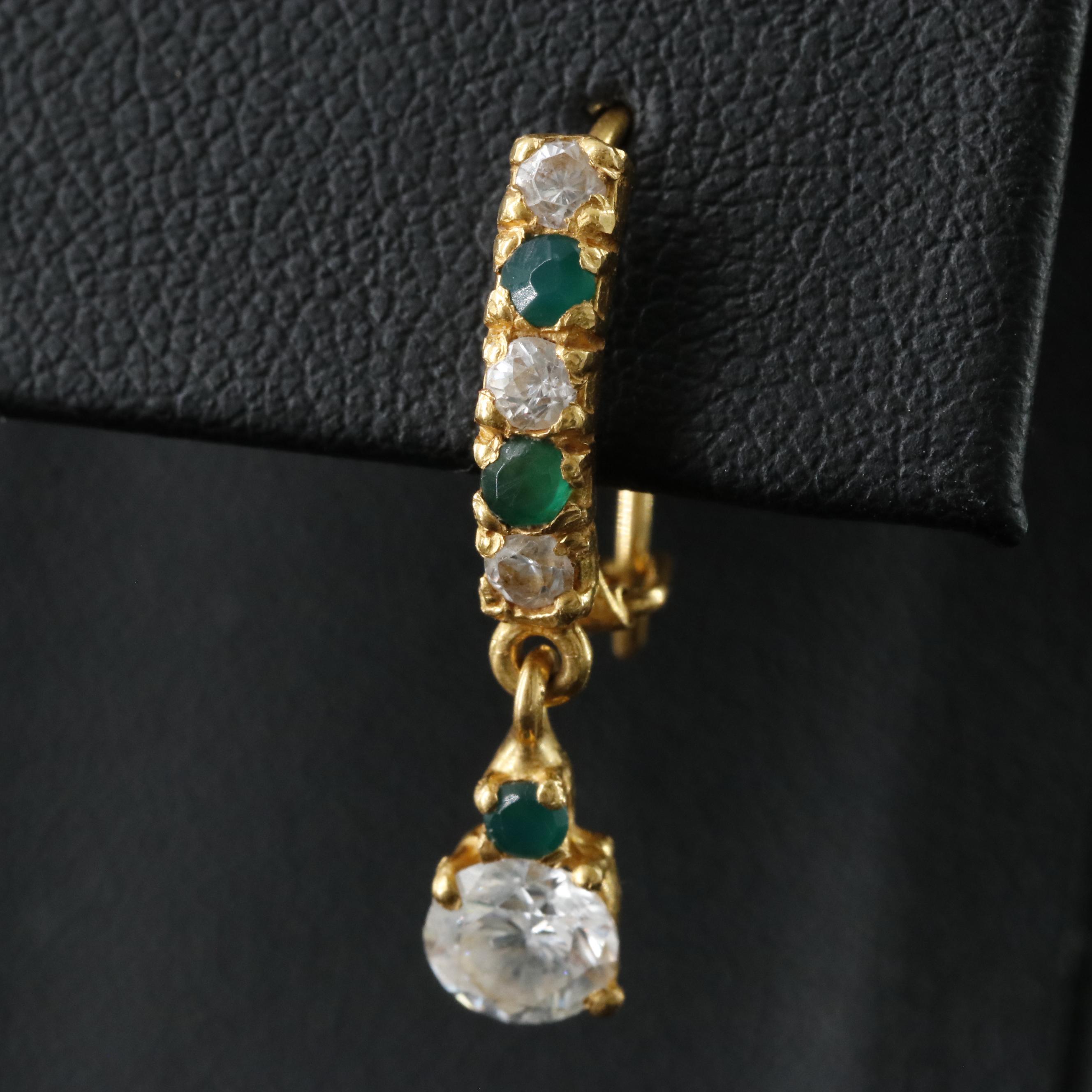 21K CZ and Chalcedony Earrings