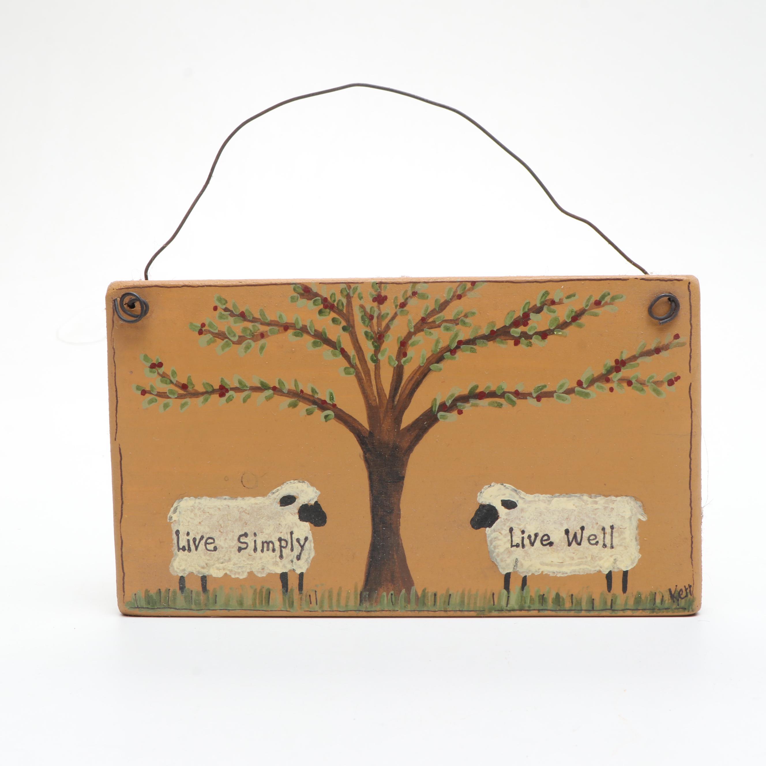 German with Other Folk Art Style Sheep, Wall Hangings and Needlepoint Doll Rug