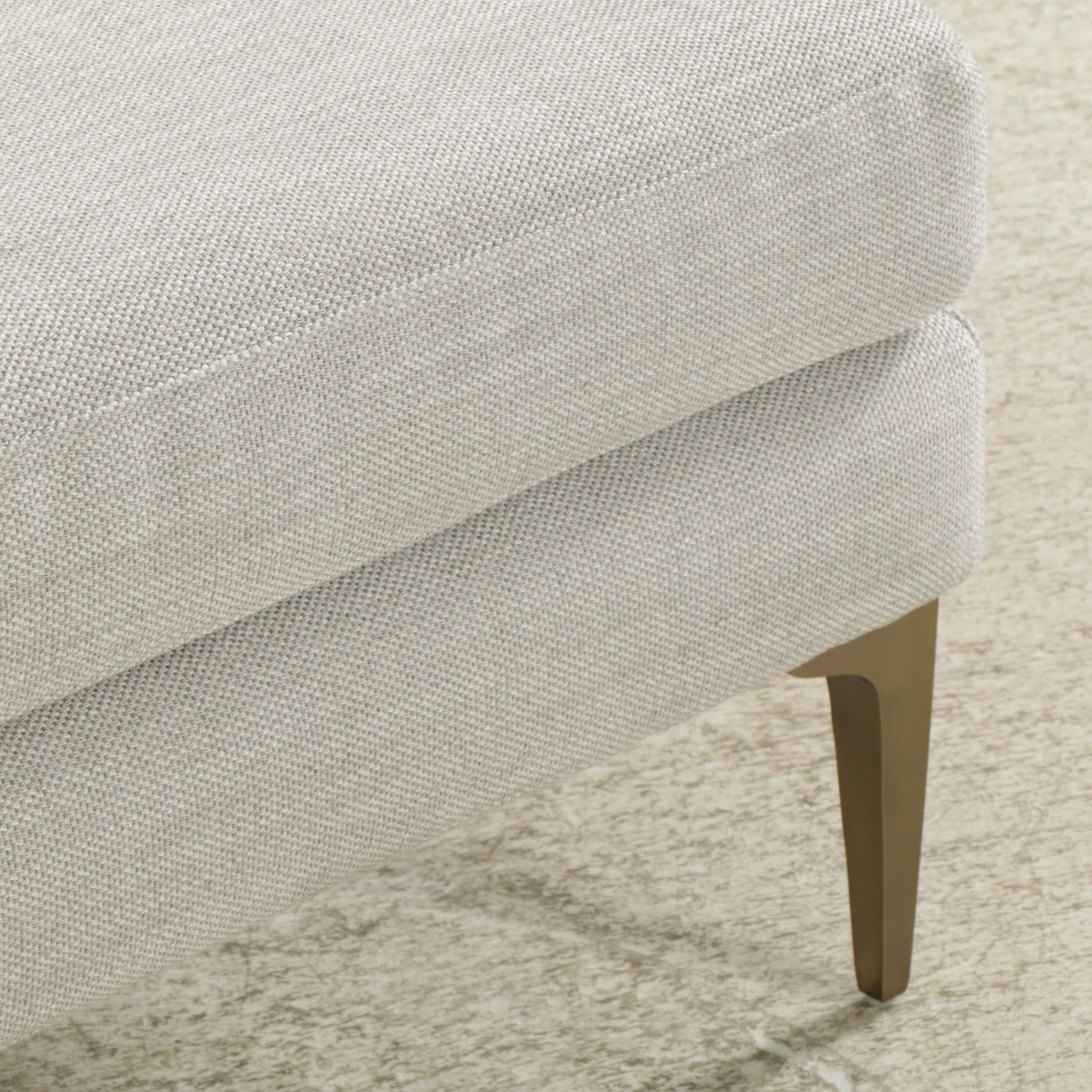 West Elm "Andes" Upholstered Ottoman, 21st Century