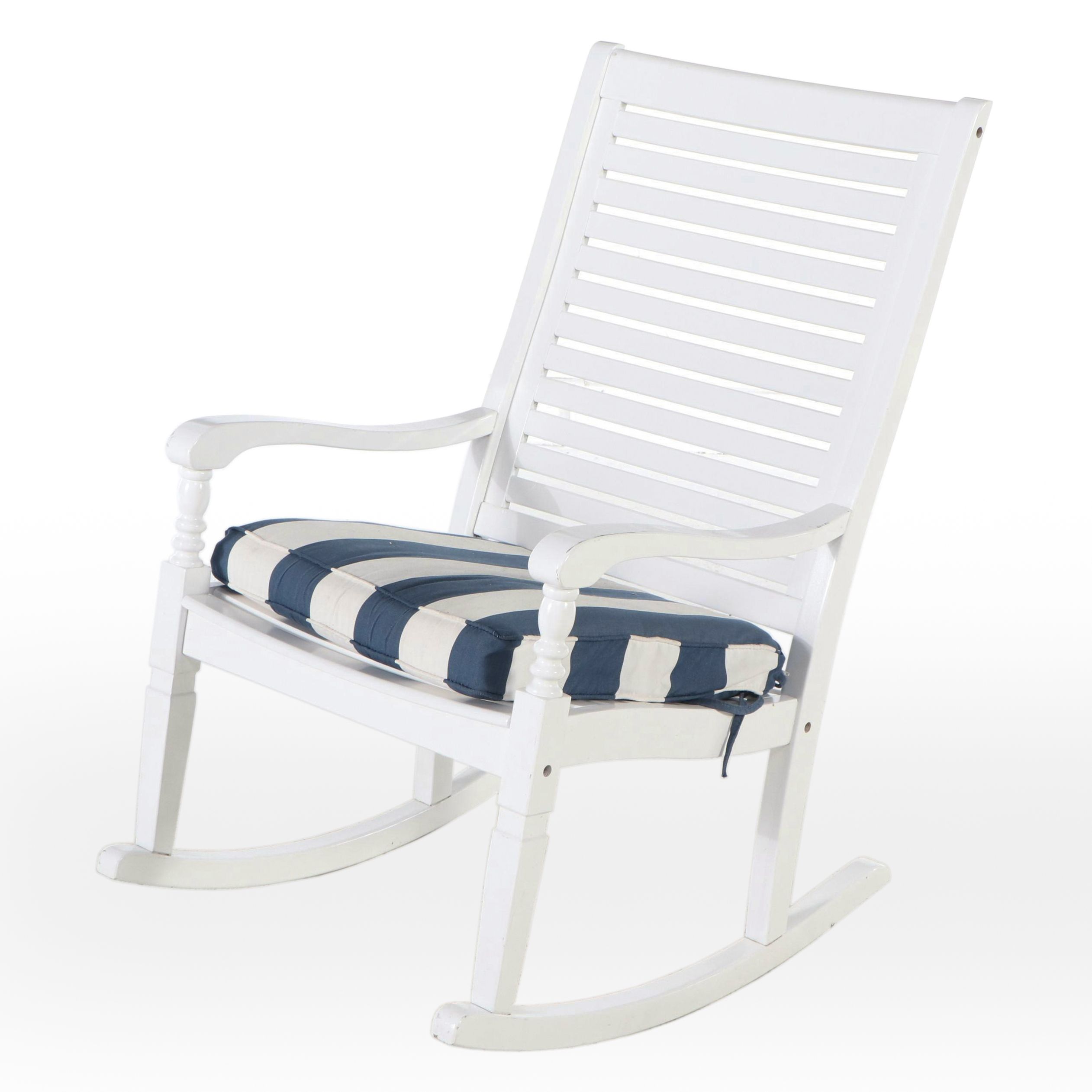 Grandinroad Painted Wood "Nantucket" Rocking Chair with Removable Cushion