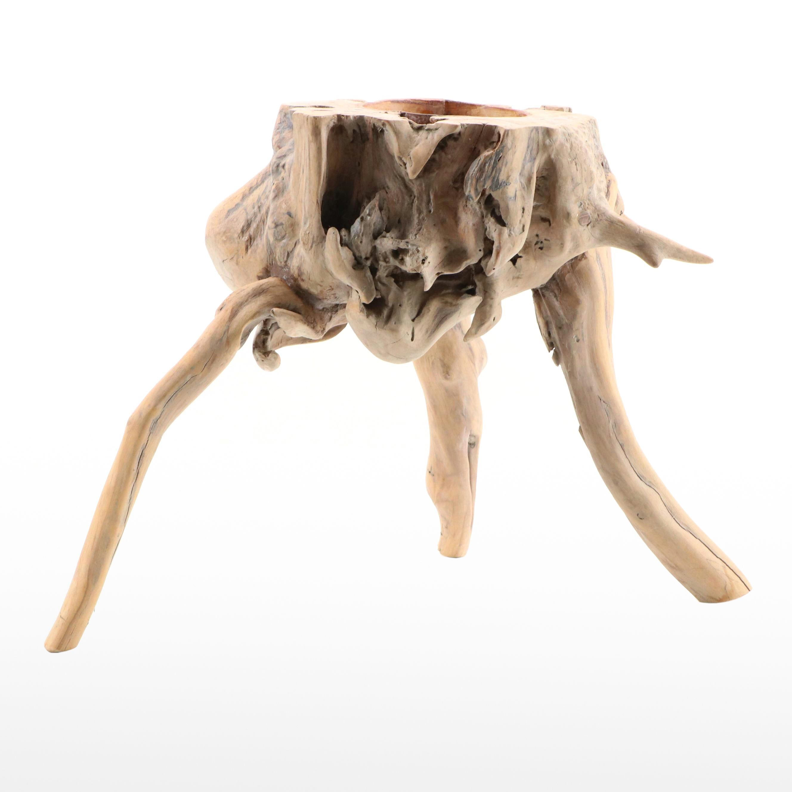 Robert Beaven Standing Carved Cedar Wood Vessel Sculpture