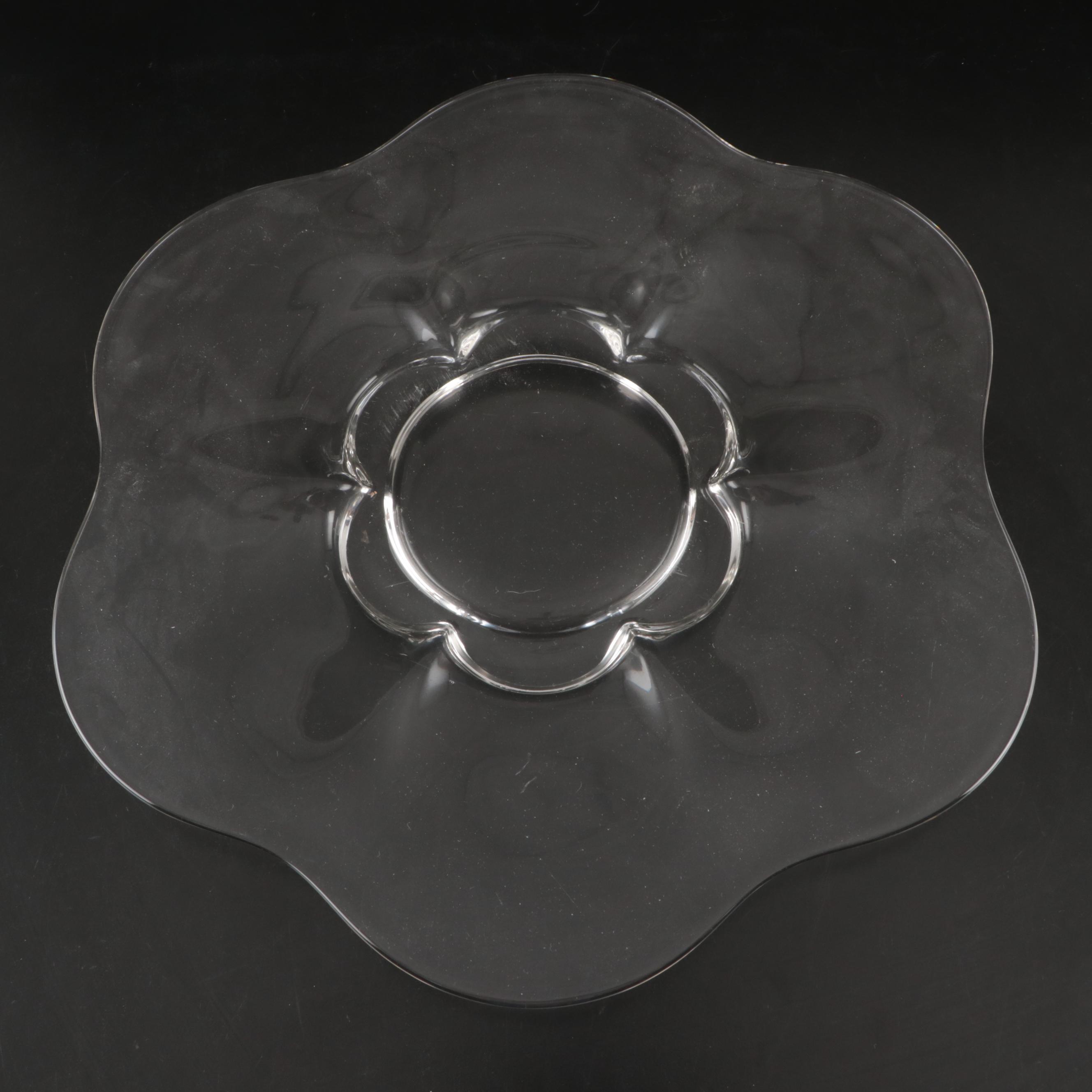 Glass Serving Tray with Dessert Bowls and Plates