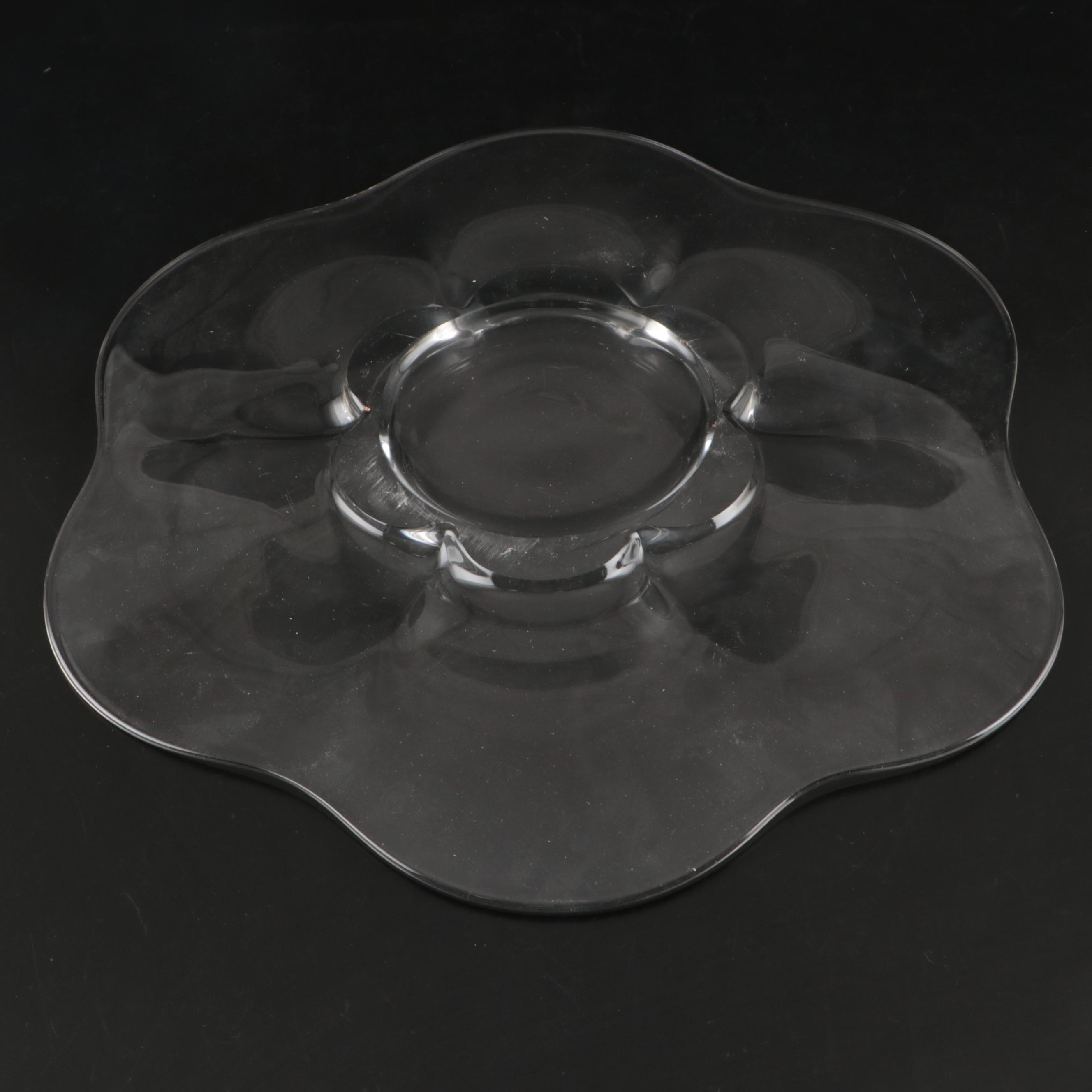 Glass Serving Tray with Dessert Bowls and Plates