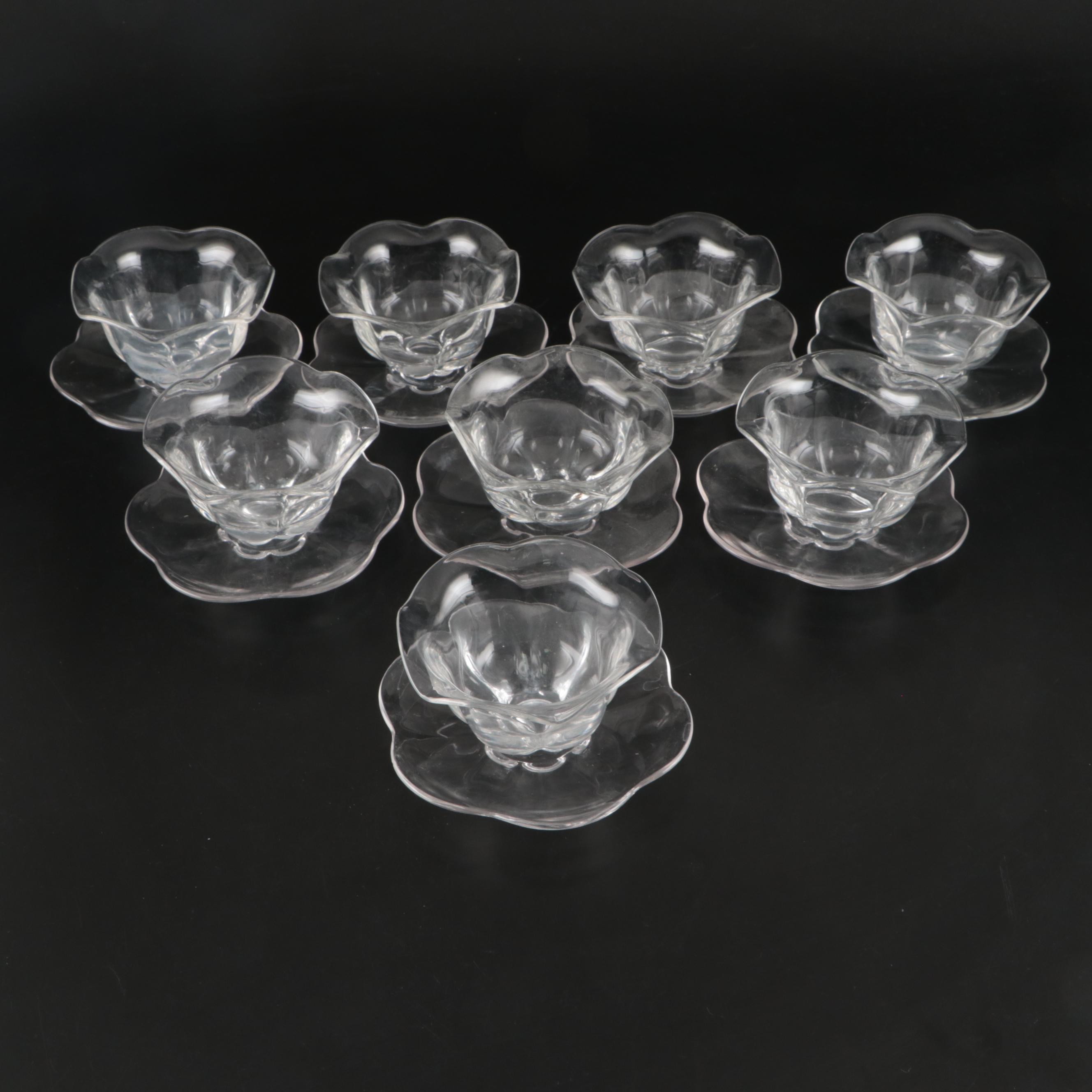 Glass Serving Tray with Dessert Bowls and Plates