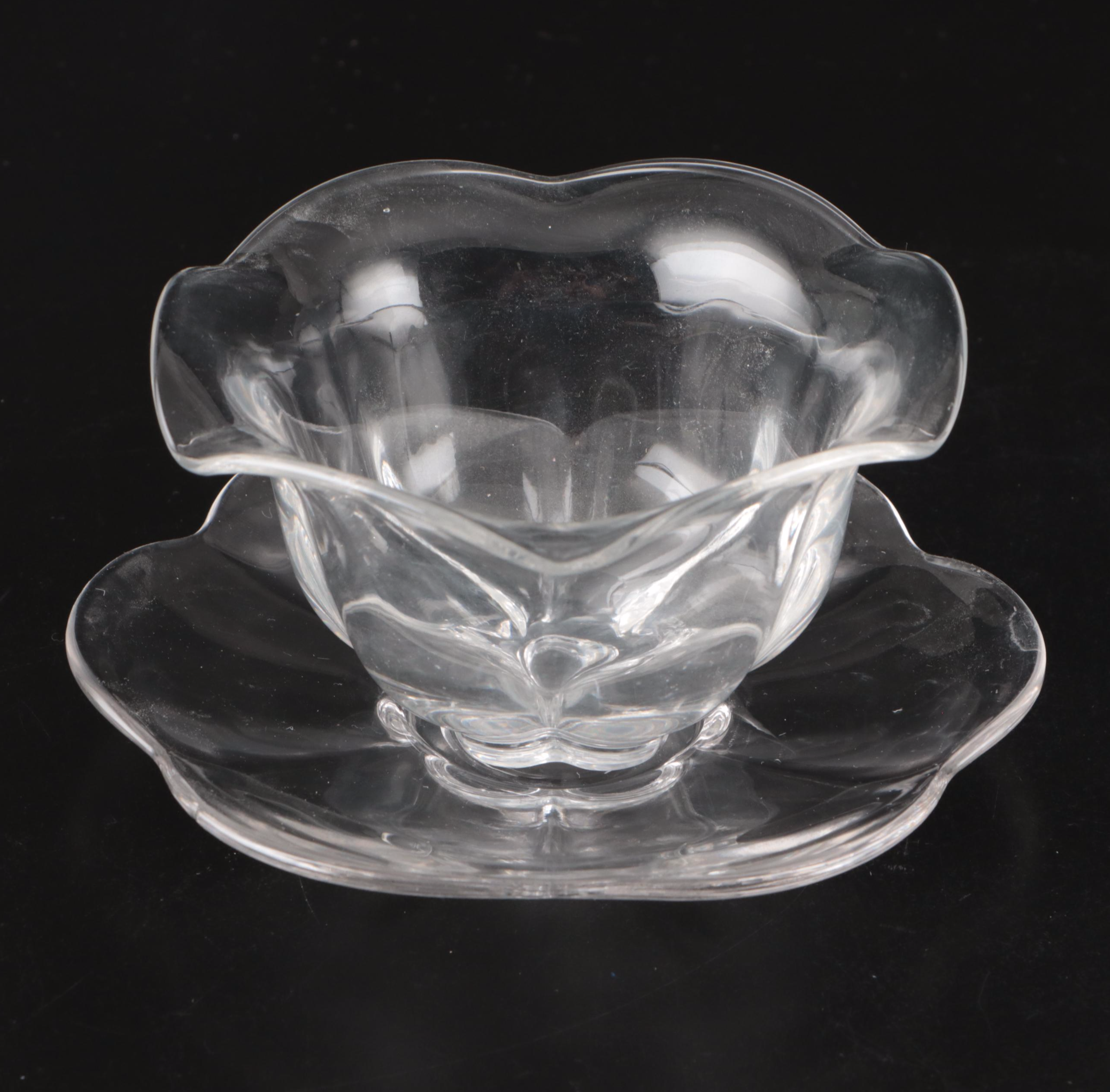 Glass Serving Tray with Dessert Bowls and Plates