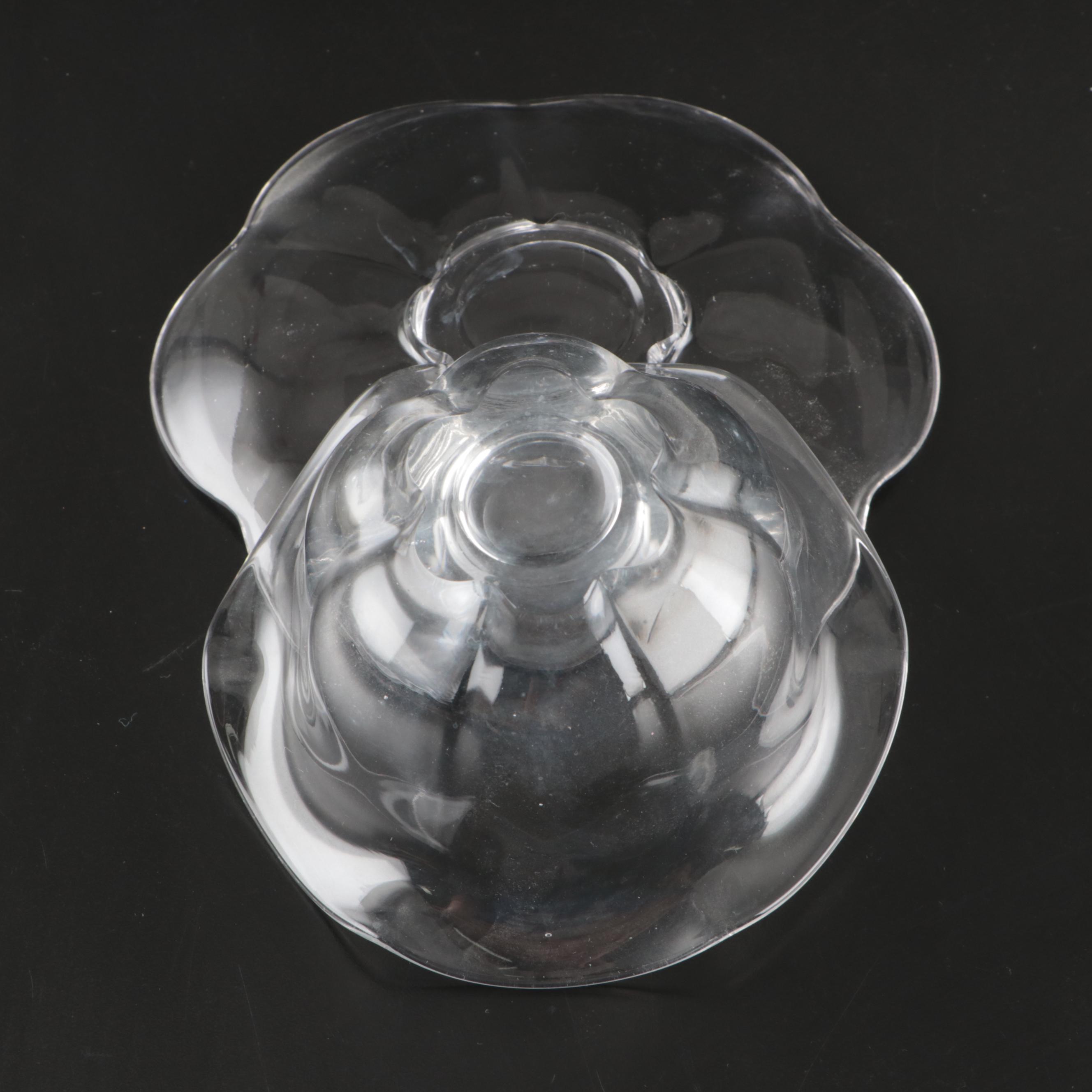 Glass Serving Tray with Dessert Bowls and Plates