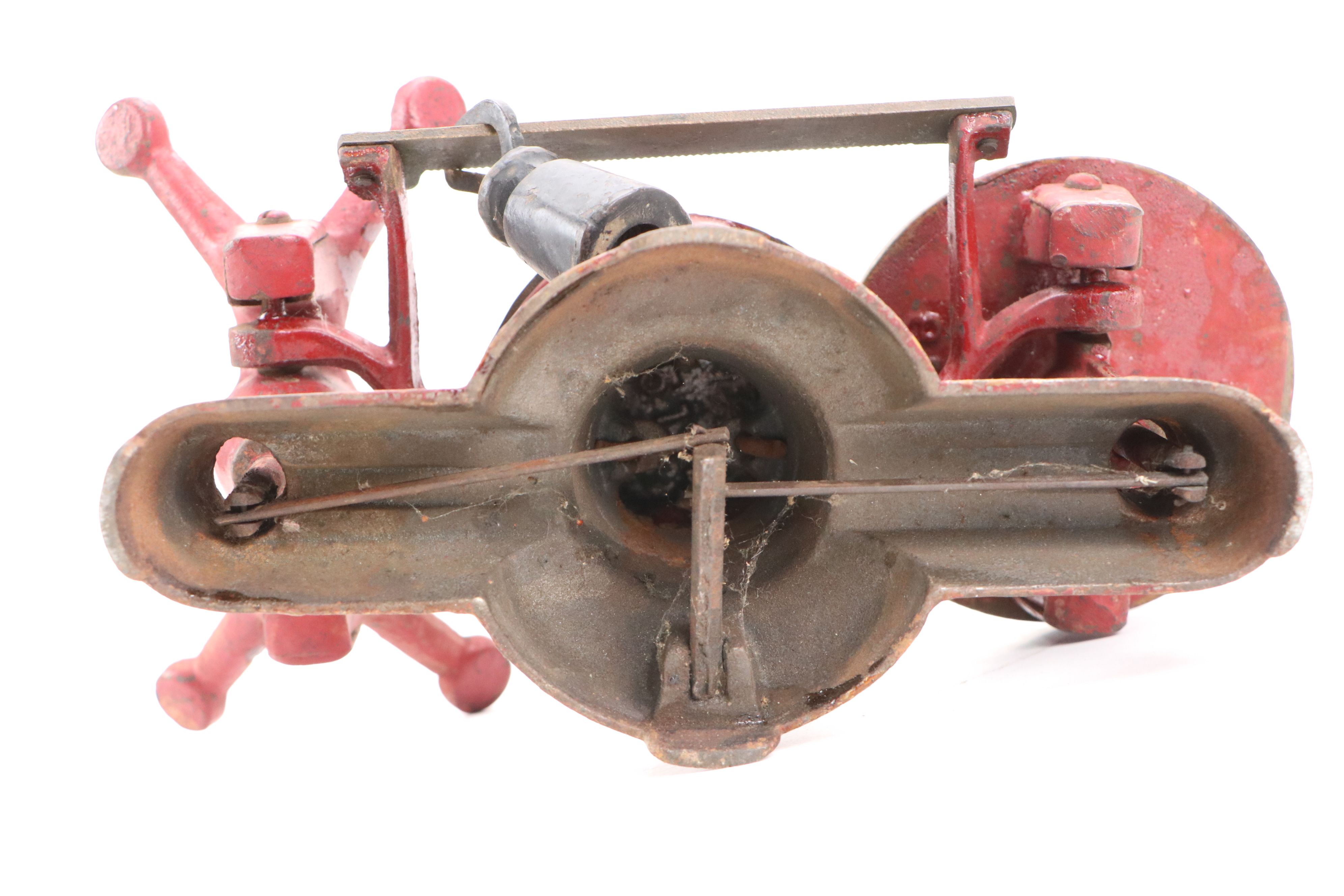 Antique Howe Cast Iron Scale, Brass Weighing Dish with Disc Counterweights