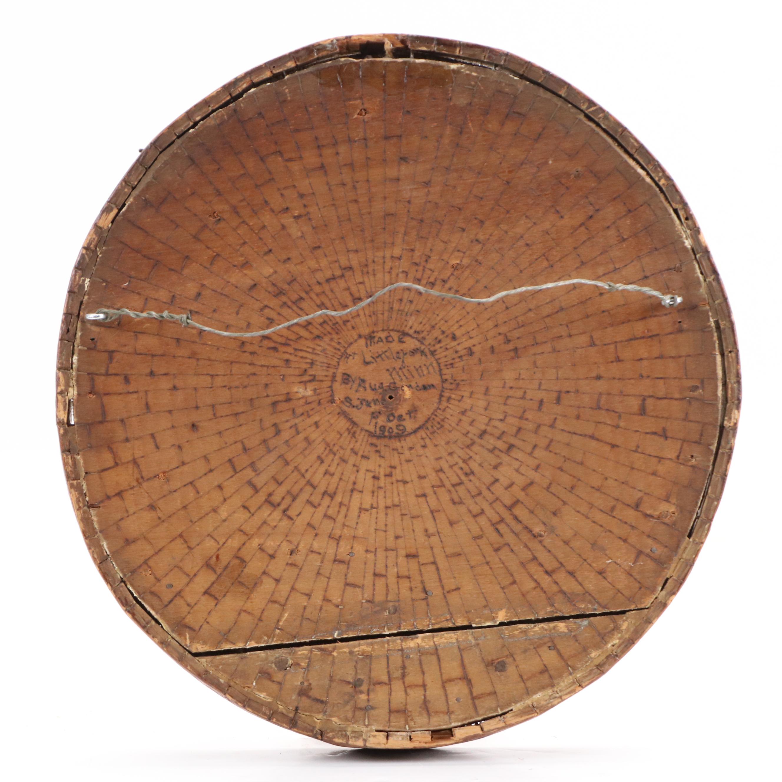 August Grendon Carved Wooden Relief Sculpture of Deer in Forest, 1909