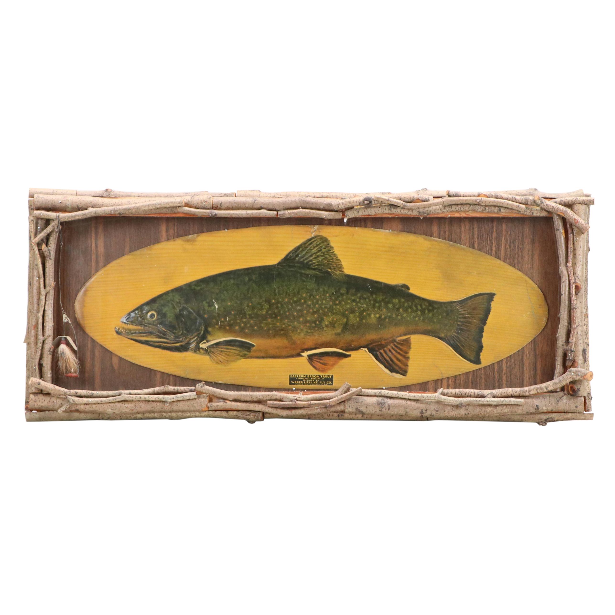 Embossed Halftone Print "Eastern Brook Trout," Circa Early 20th Century