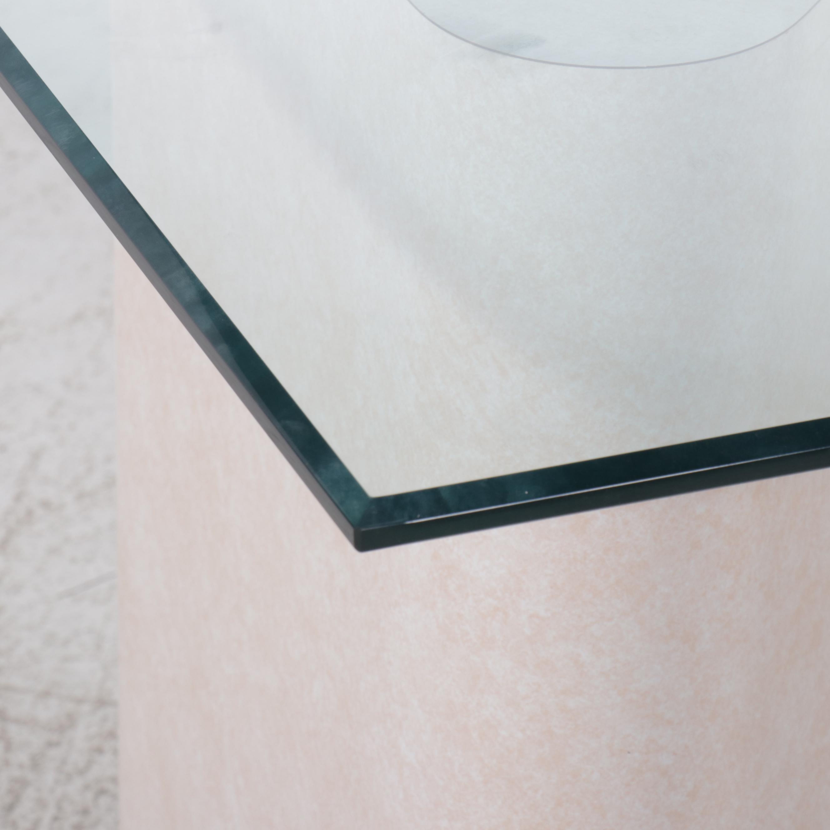 Postmodern Style Glass Top Dining Table