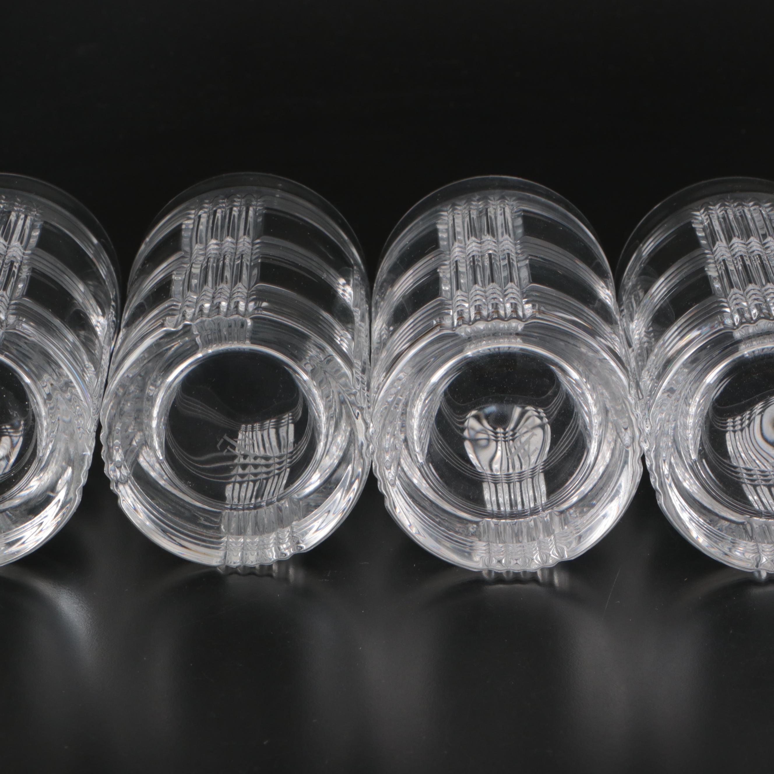 Ralph Lauren "Glen Plaid" Crystal Highball Glasses and Old Fashioned Glasses