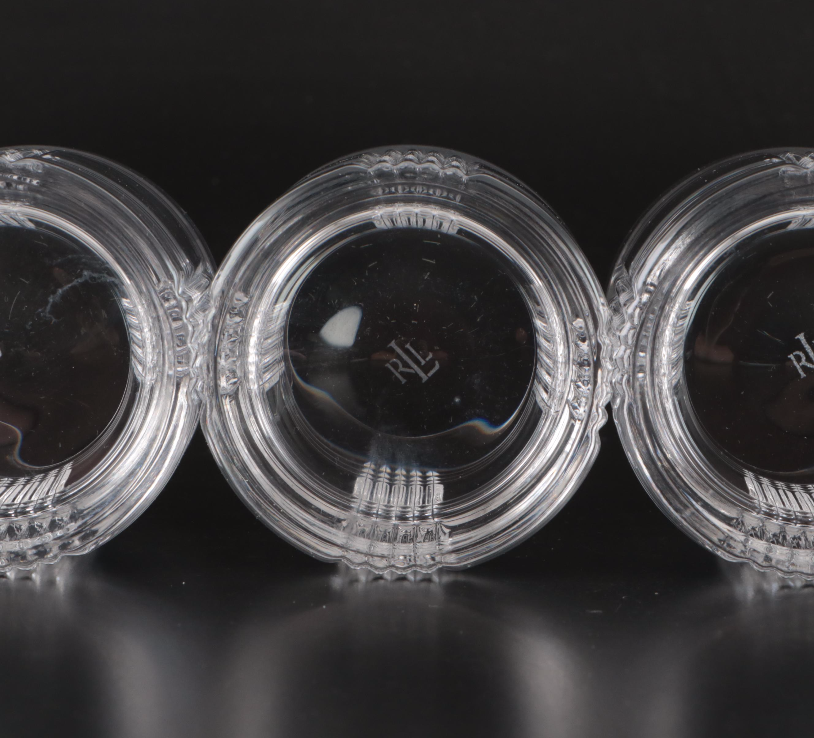 Ralph Lauren "Glen Plaid" Crystal Highball Glasses and Old Fashioned Glasses