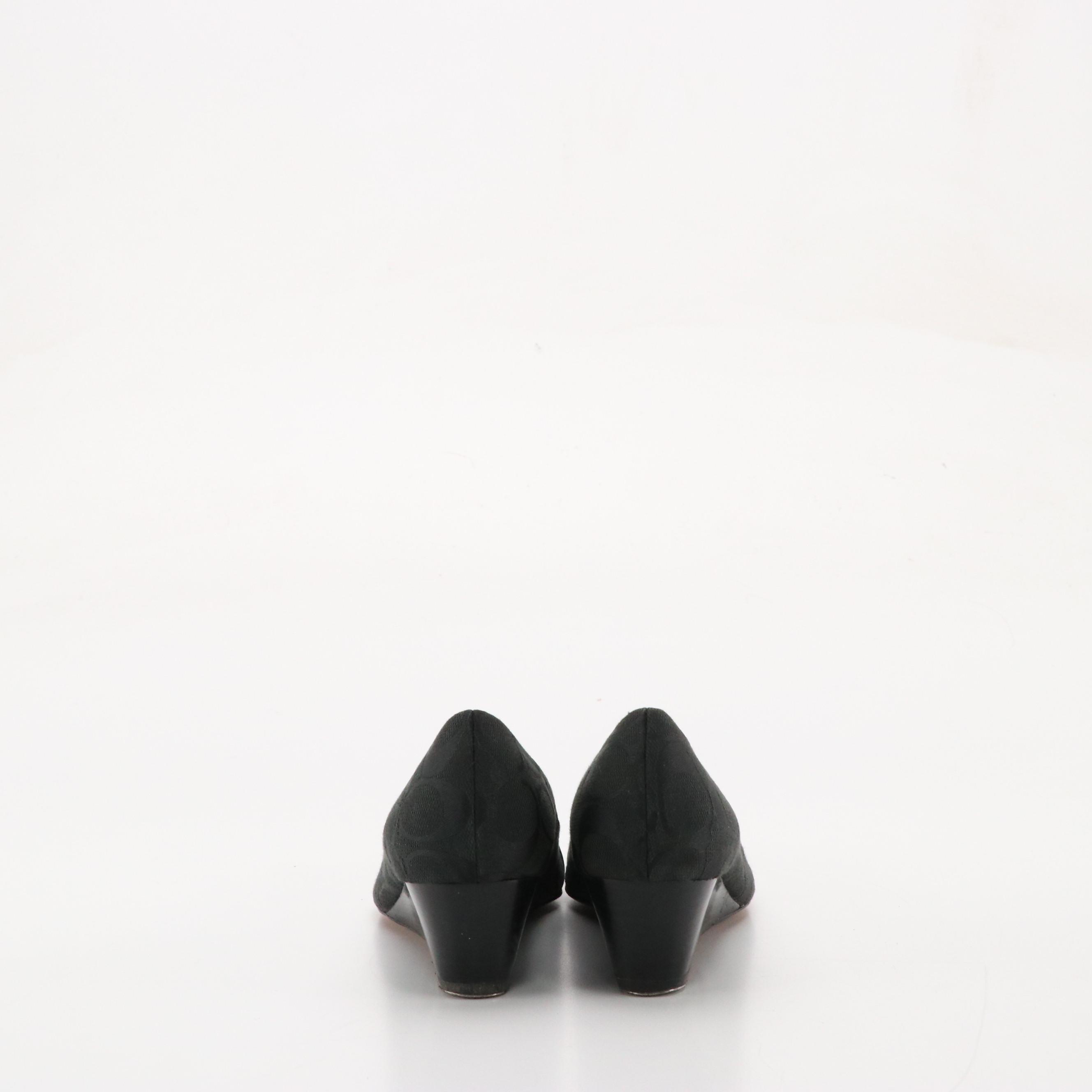 Coach Meryl Signature Canvas Wedges and Tulla Pink Bow Kitten Heels