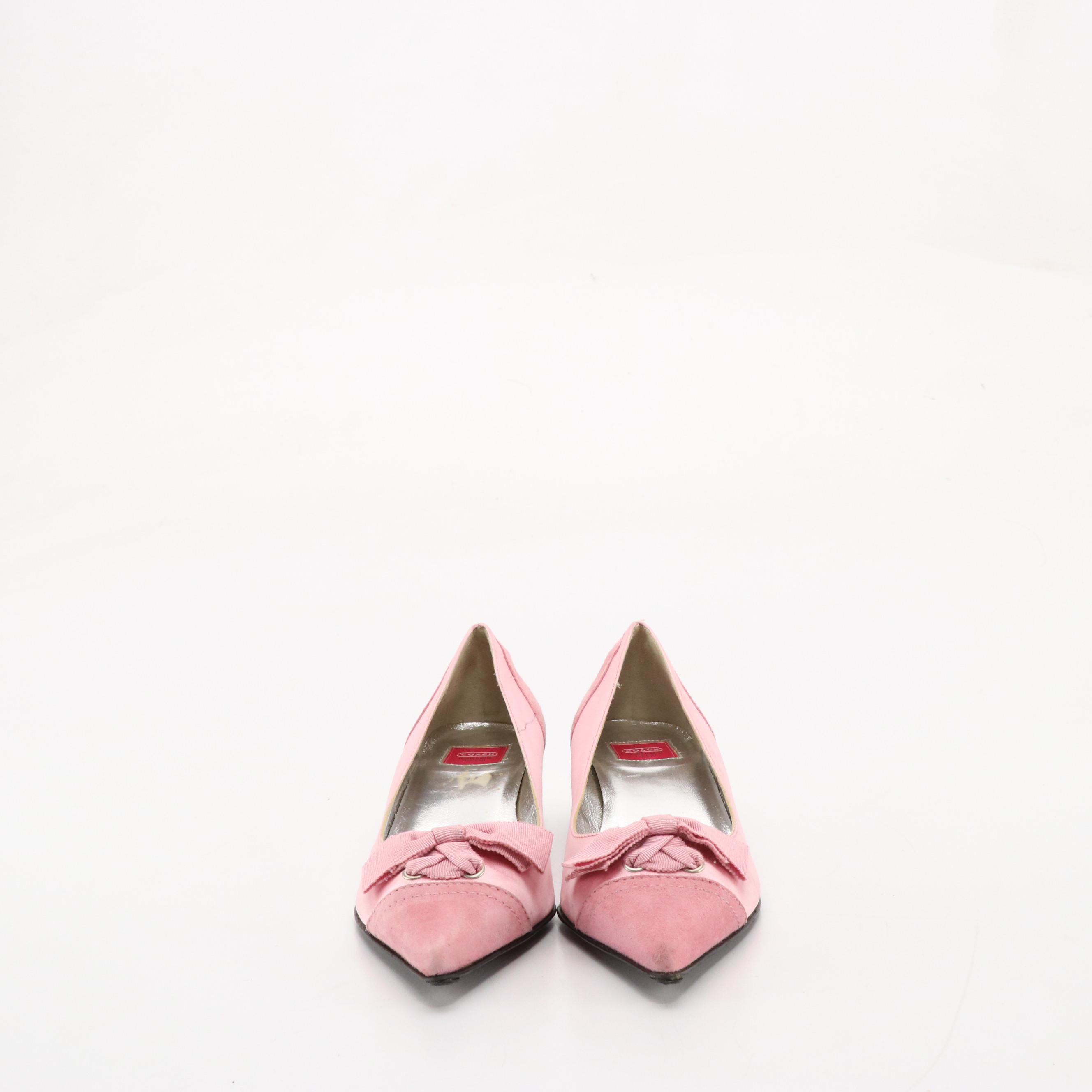 Coach Meryl Signature Canvas Wedges and Tulla Pink Bow Kitten Heels