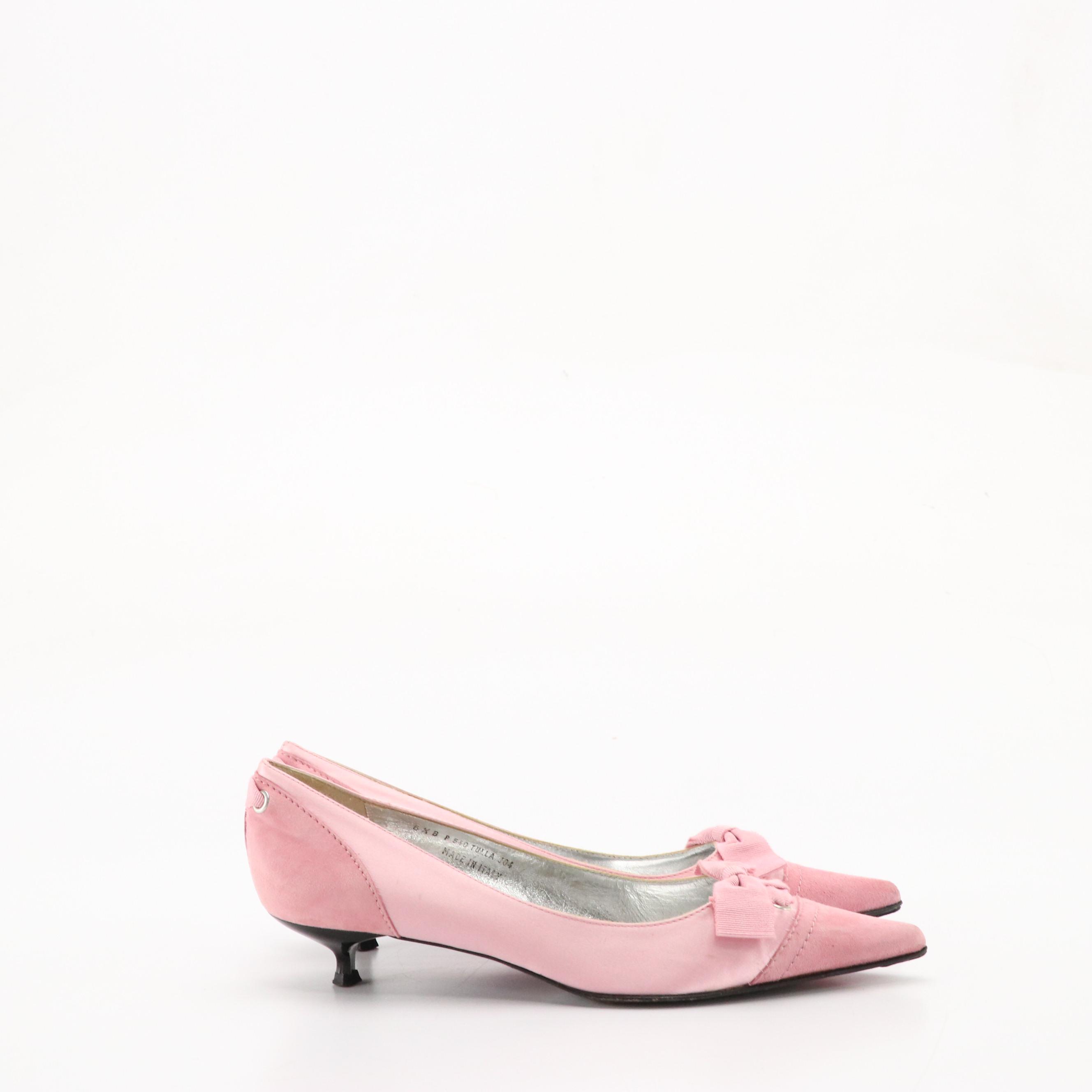 Coach Meryl Signature Canvas Wedges and Tulla Pink Bow Kitten Heels