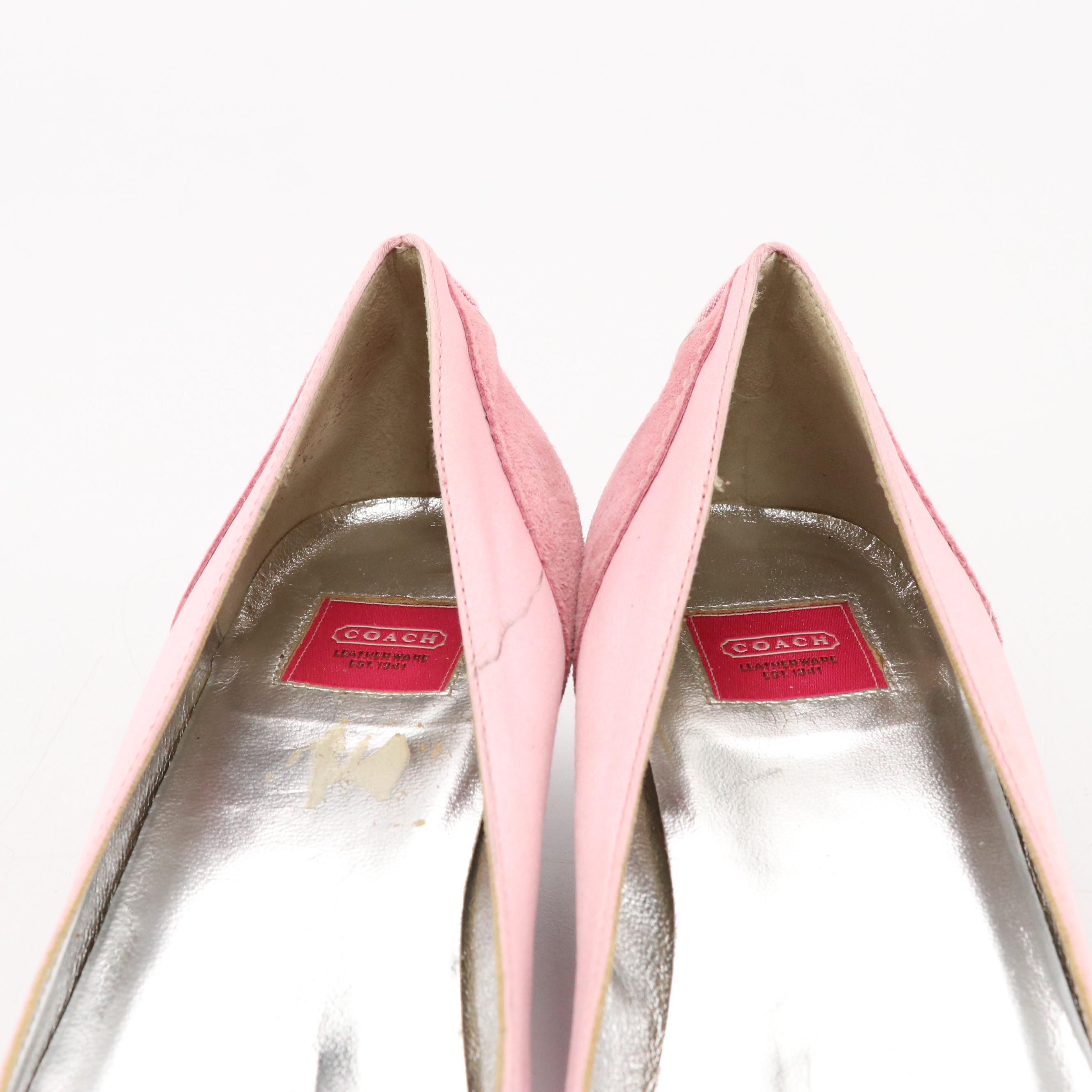 Coach Meryl Signature Canvas Wedges and Tulla Pink Bow Kitten Heels