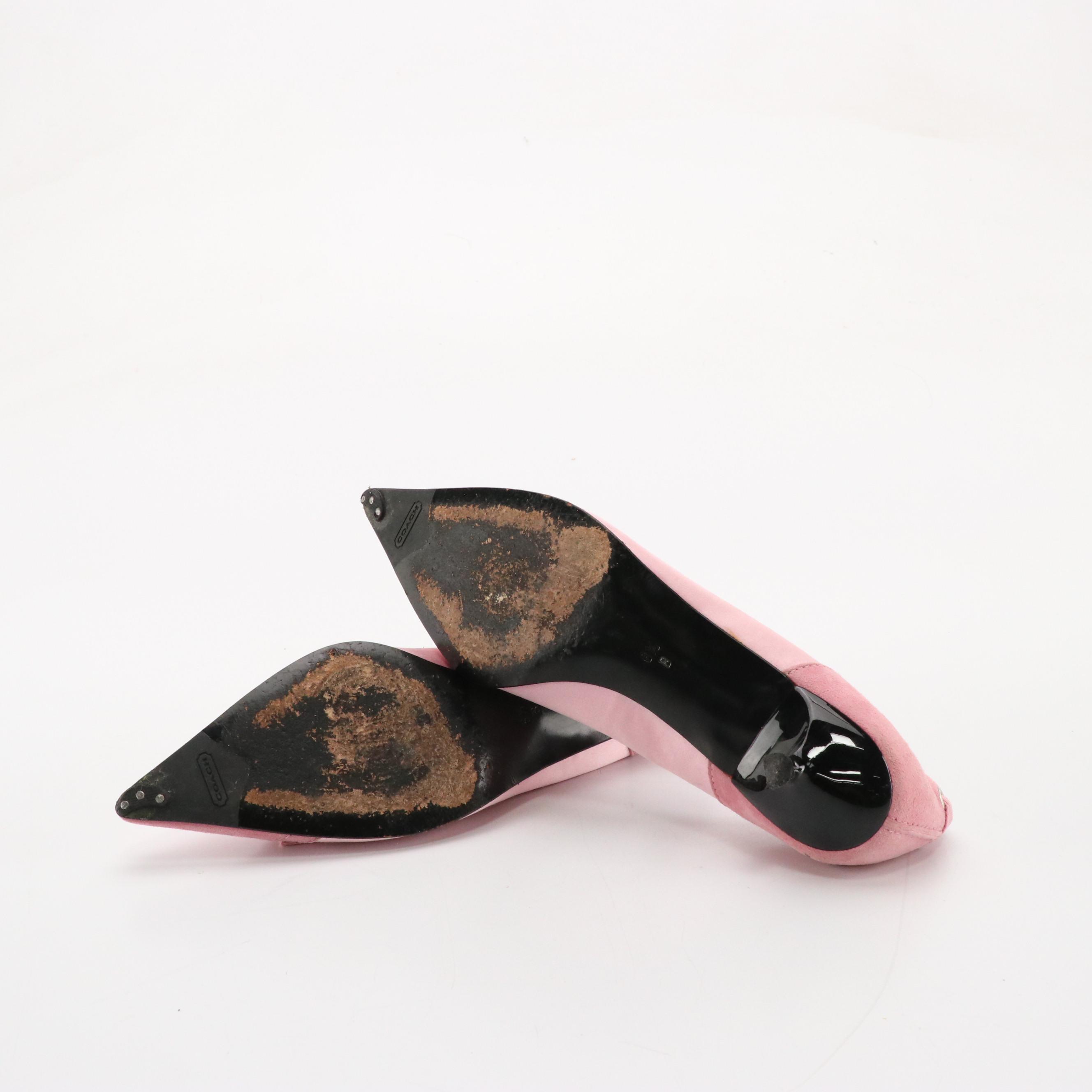 Coach Meryl Signature Canvas Wedges and Tulla Pink Bow Kitten Heels