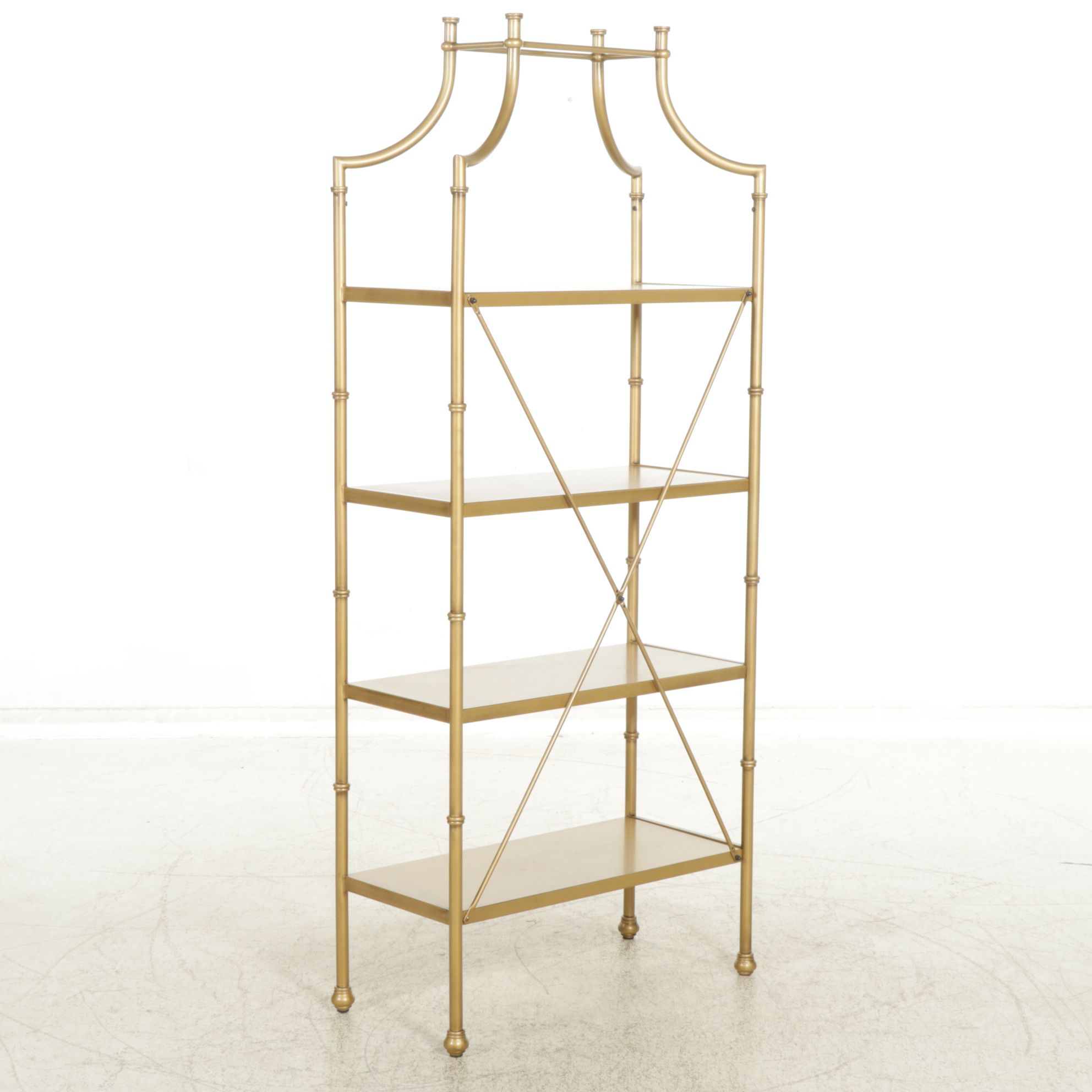 Brass-Tone Metal Étagère, 21st Century