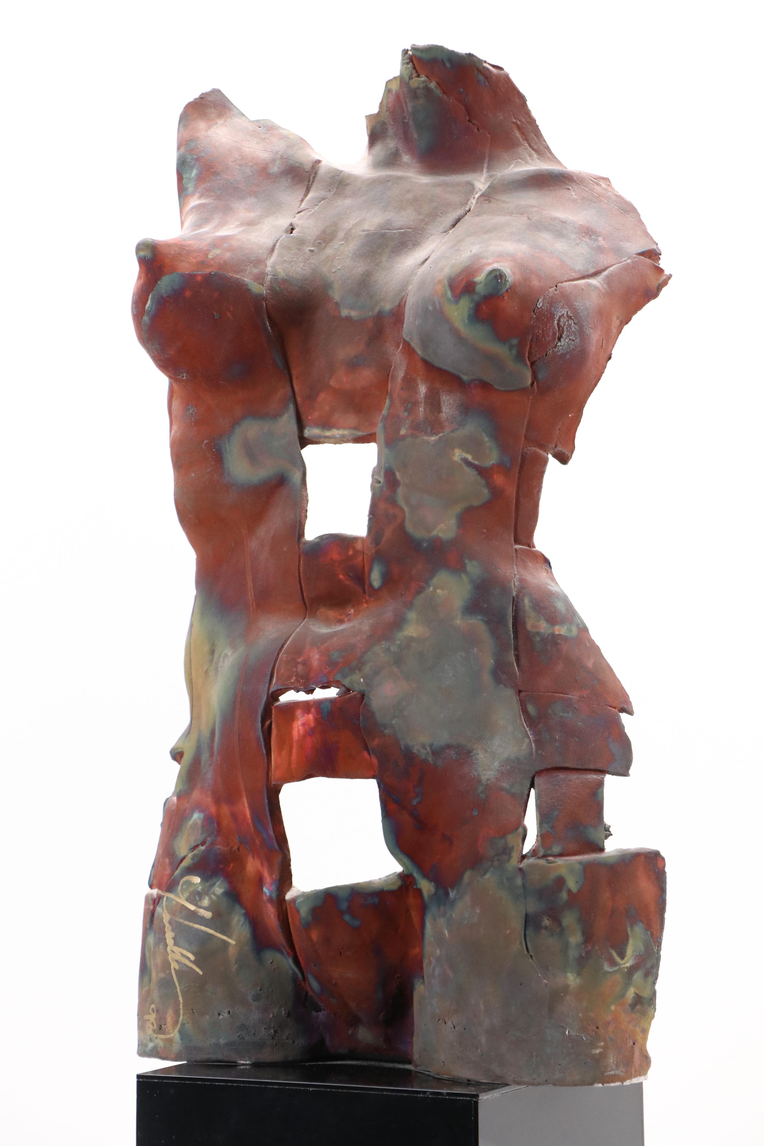 Heat-Colored Steel Sculpture of Nude Female Figure, 1998