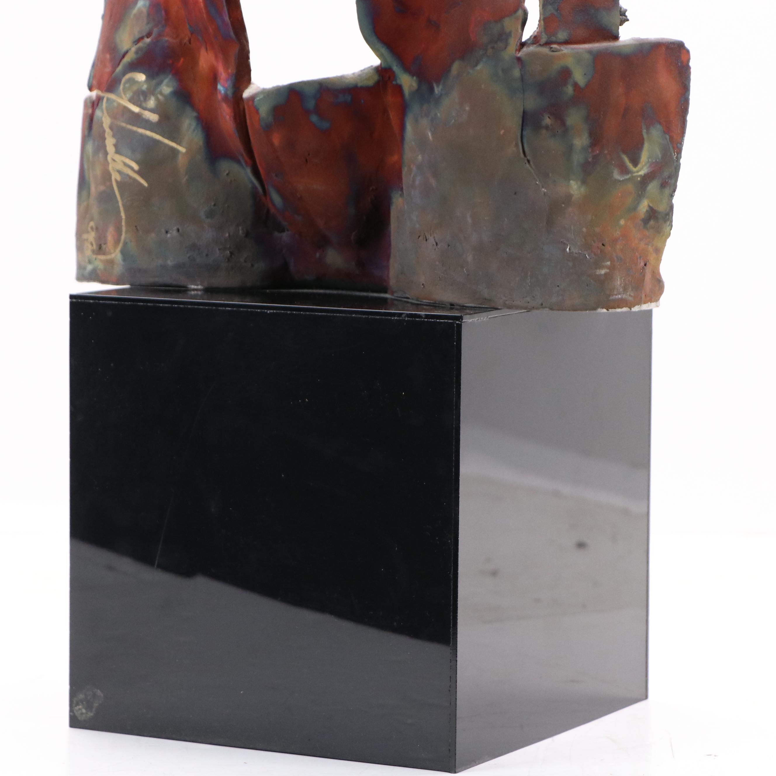 Heat-Colored Steel Sculpture of Nude Female Figure, 1998