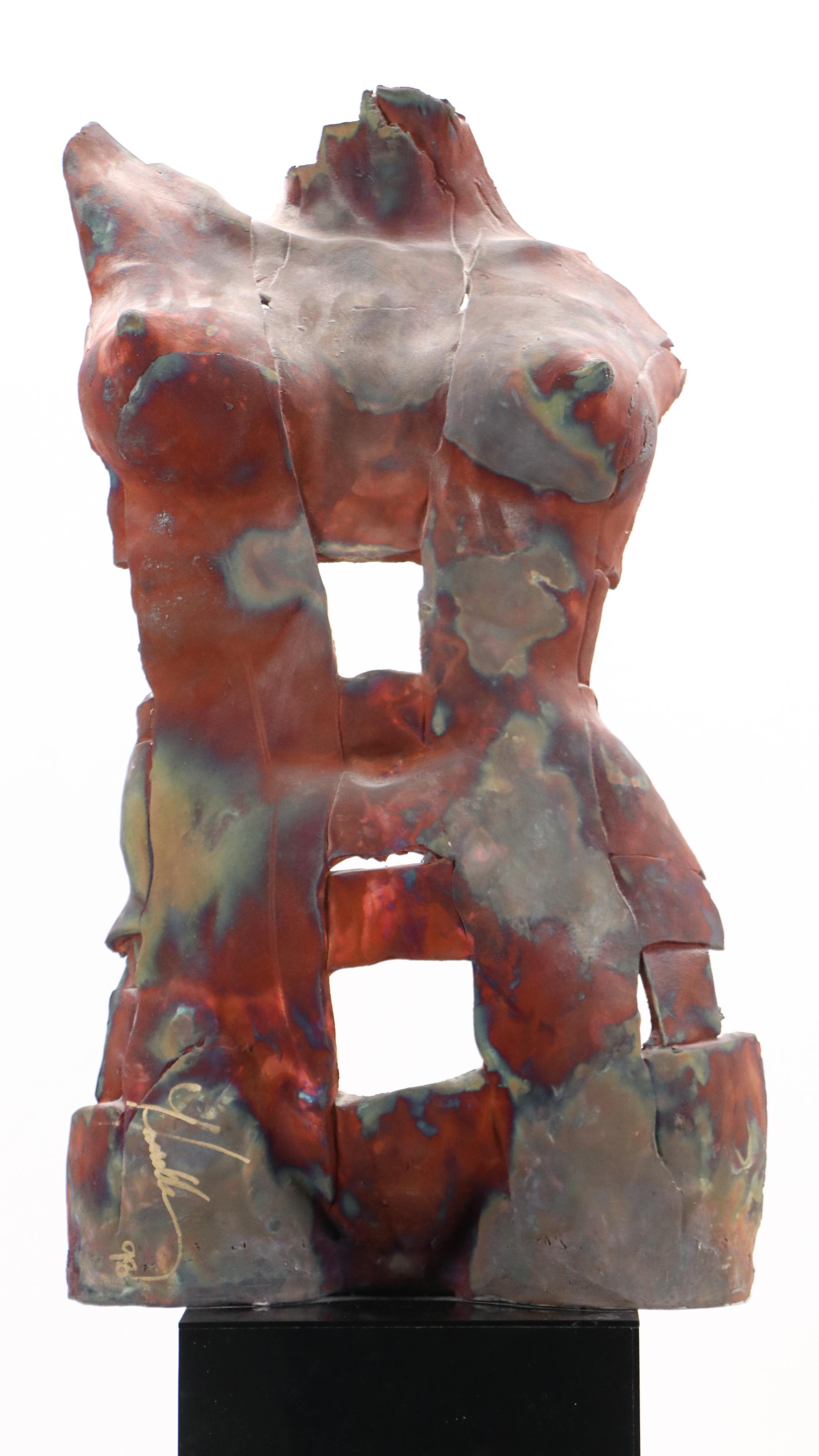 Heat-Colored Steel Sculpture of Nude Female Figure, 1998
