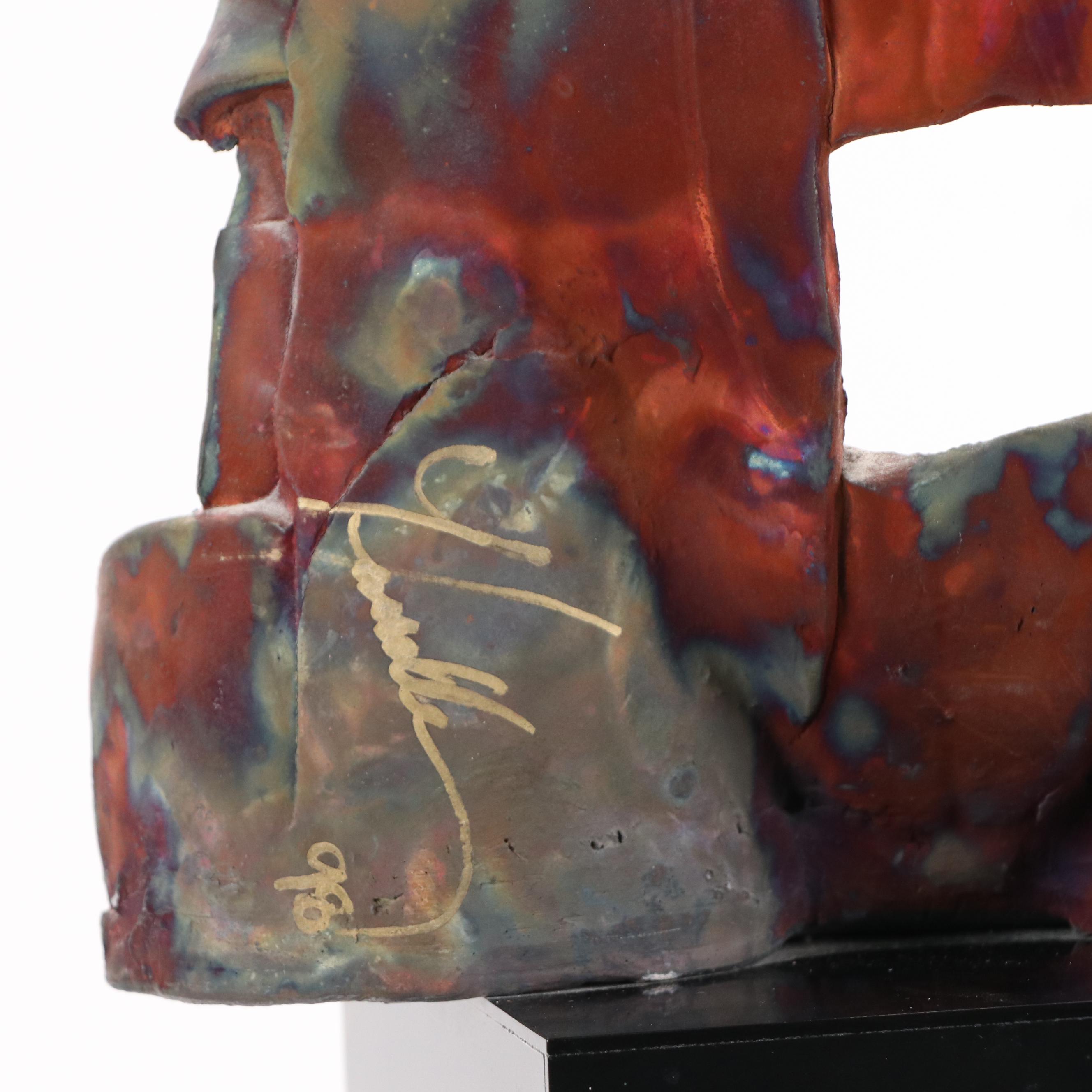 Heat-Colored Steel Sculpture of Nude Female Figure, 1998