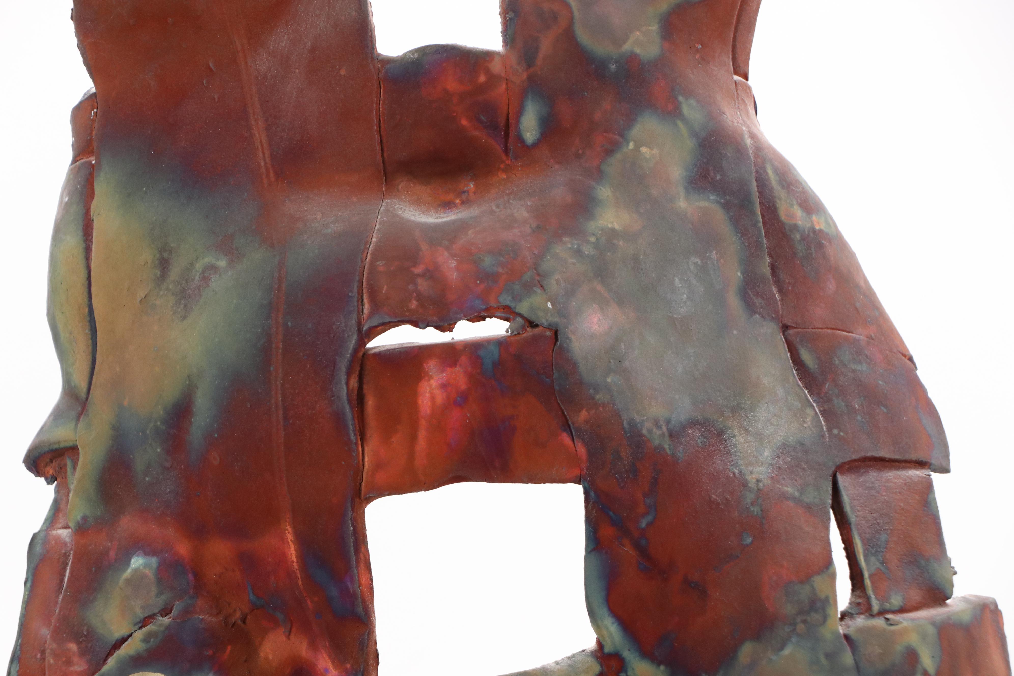 Heat-Colored Steel Sculpture of Nude Female Figure, 1998