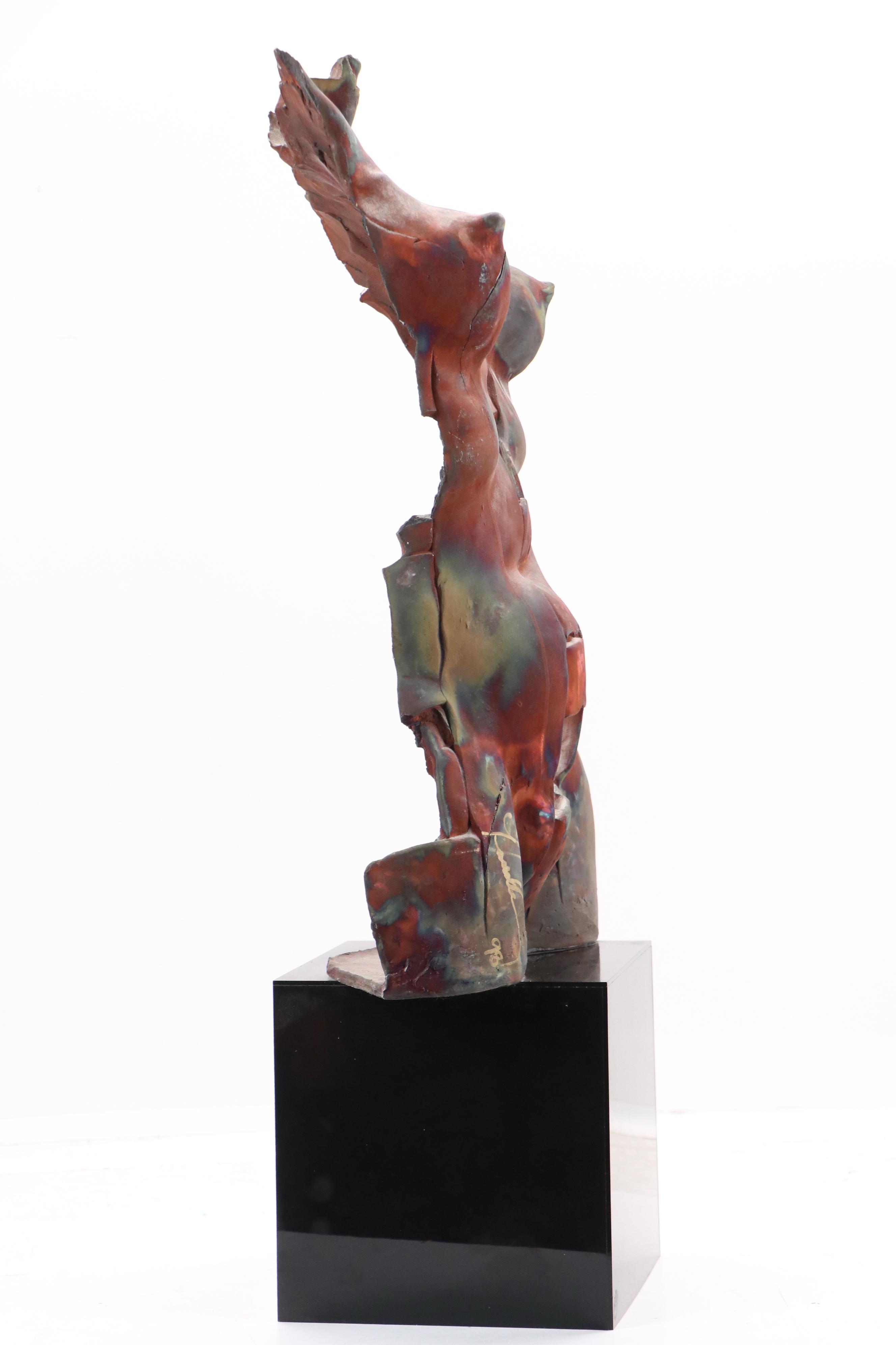 Heat-Colored Steel Sculpture of Nude Female Figure, 1998