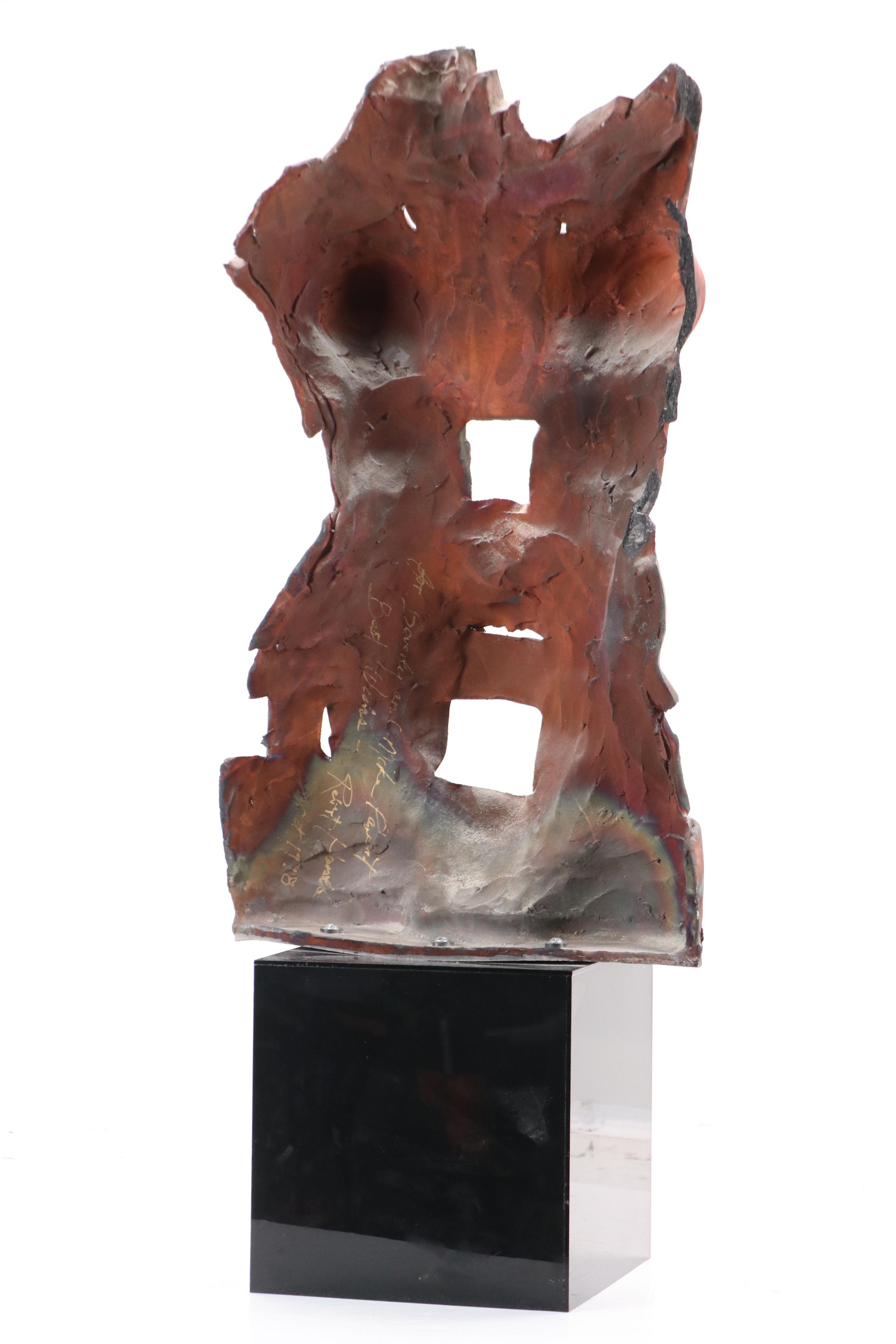 Heat-Colored Steel Sculpture of Nude Female Figure, 1998