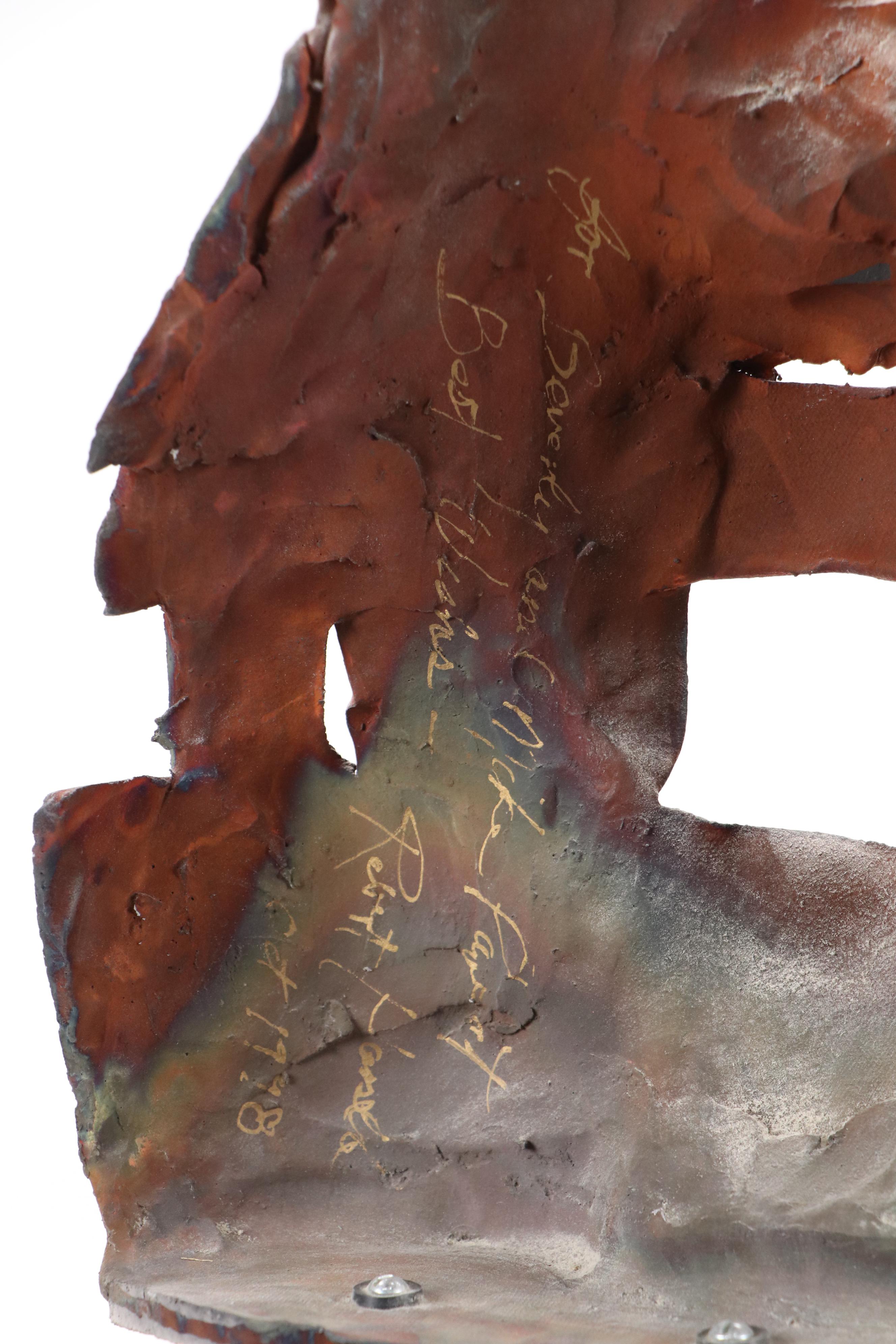 Heat-Colored Steel Sculpture of Nude Female Figure, 1998